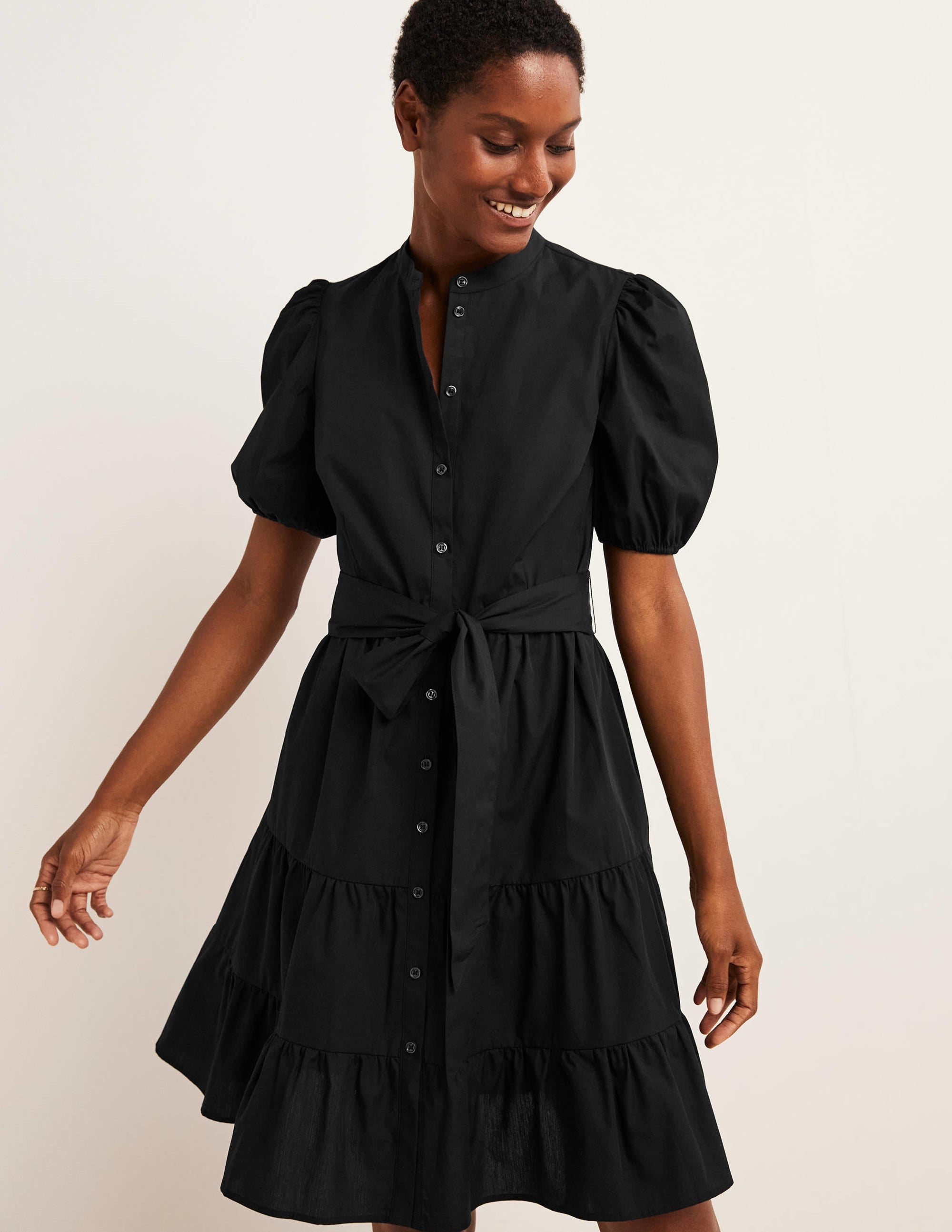  Tiered Shirt Dress-Black、mySite、ashleygrahame