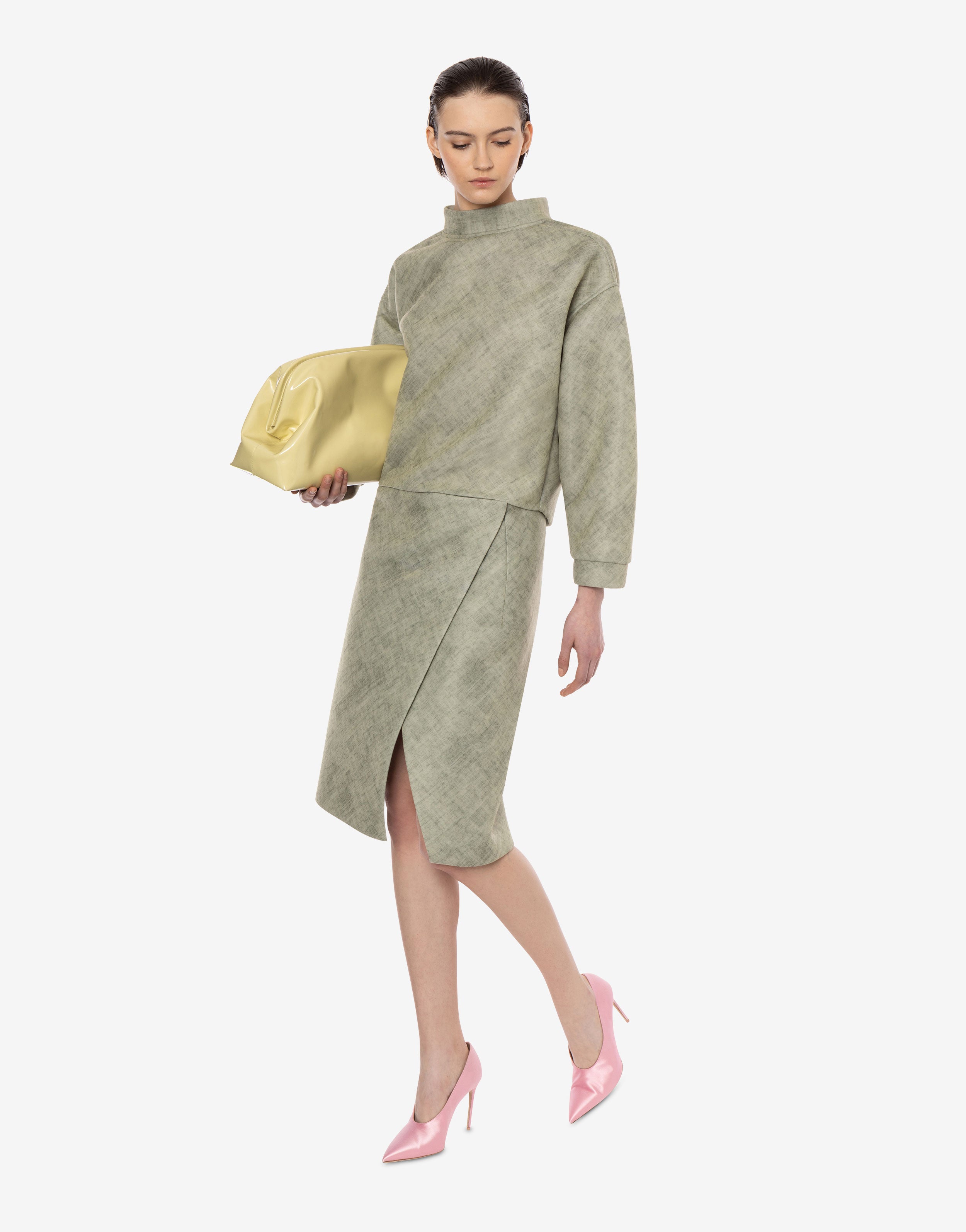 Gonna midi a portafoglio in scuba stampato、mySite、aoinhome