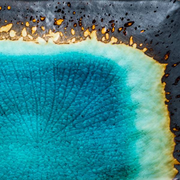 Blue Crackleglaze Large Oblong Sushi Plate - Flat、mySite、topwebapps
