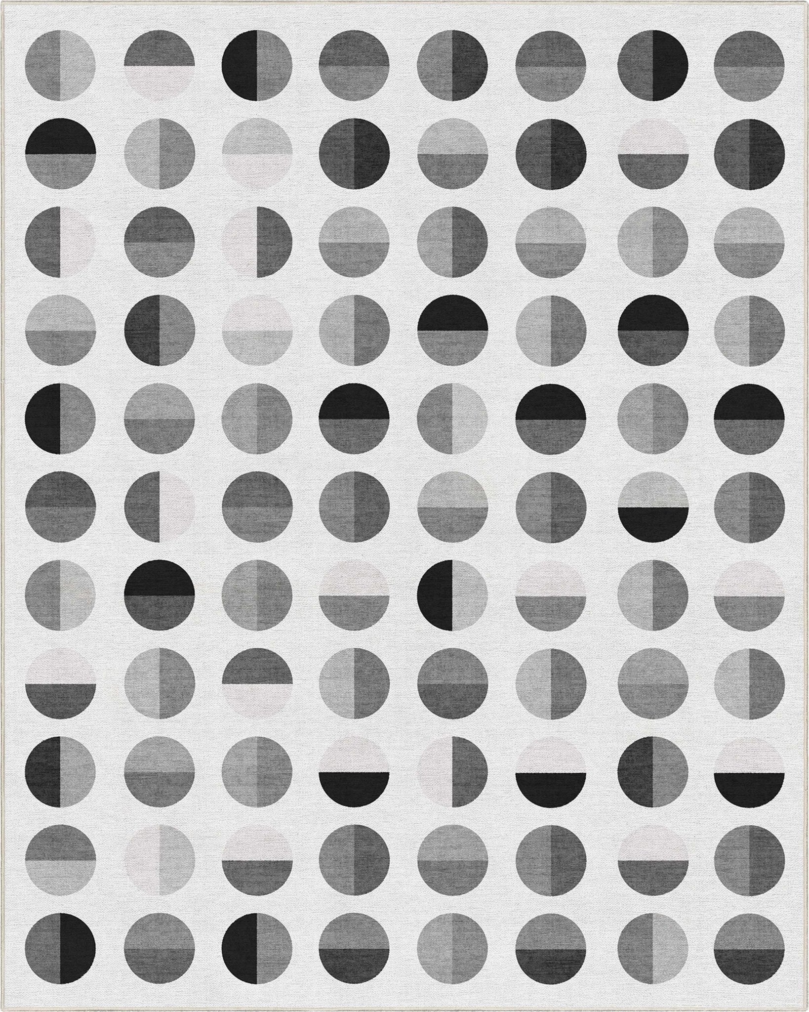 Apollo Modern Geometric Split Dot Black & White Rug、mySite、gigharbornorthrealestate