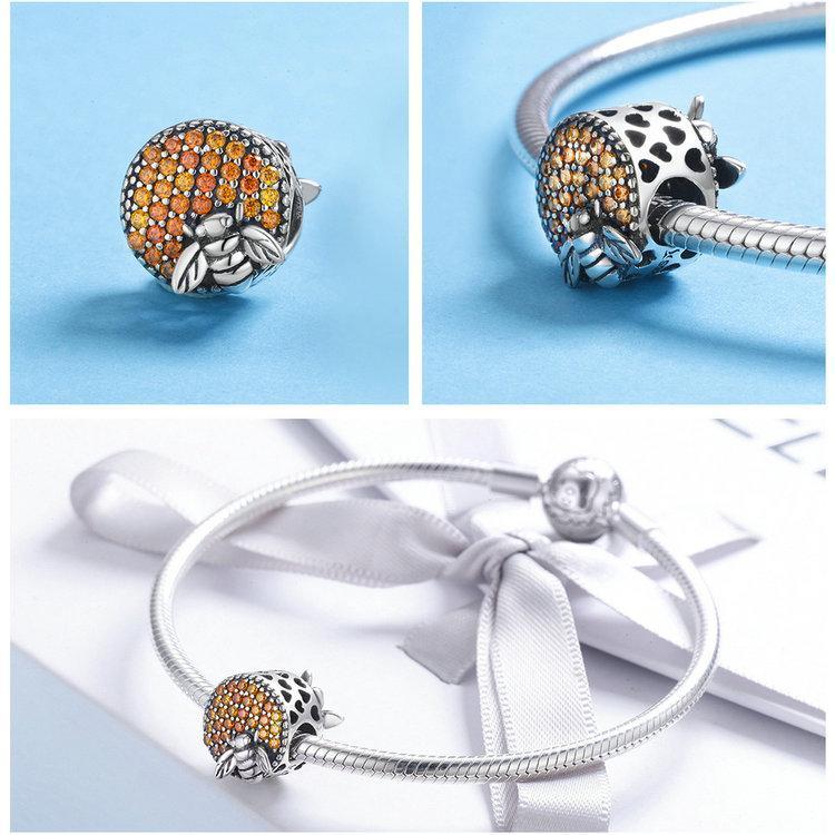 Honey Bee Charms Sterling Silver-Pandora Style、mySite、g9winljtr