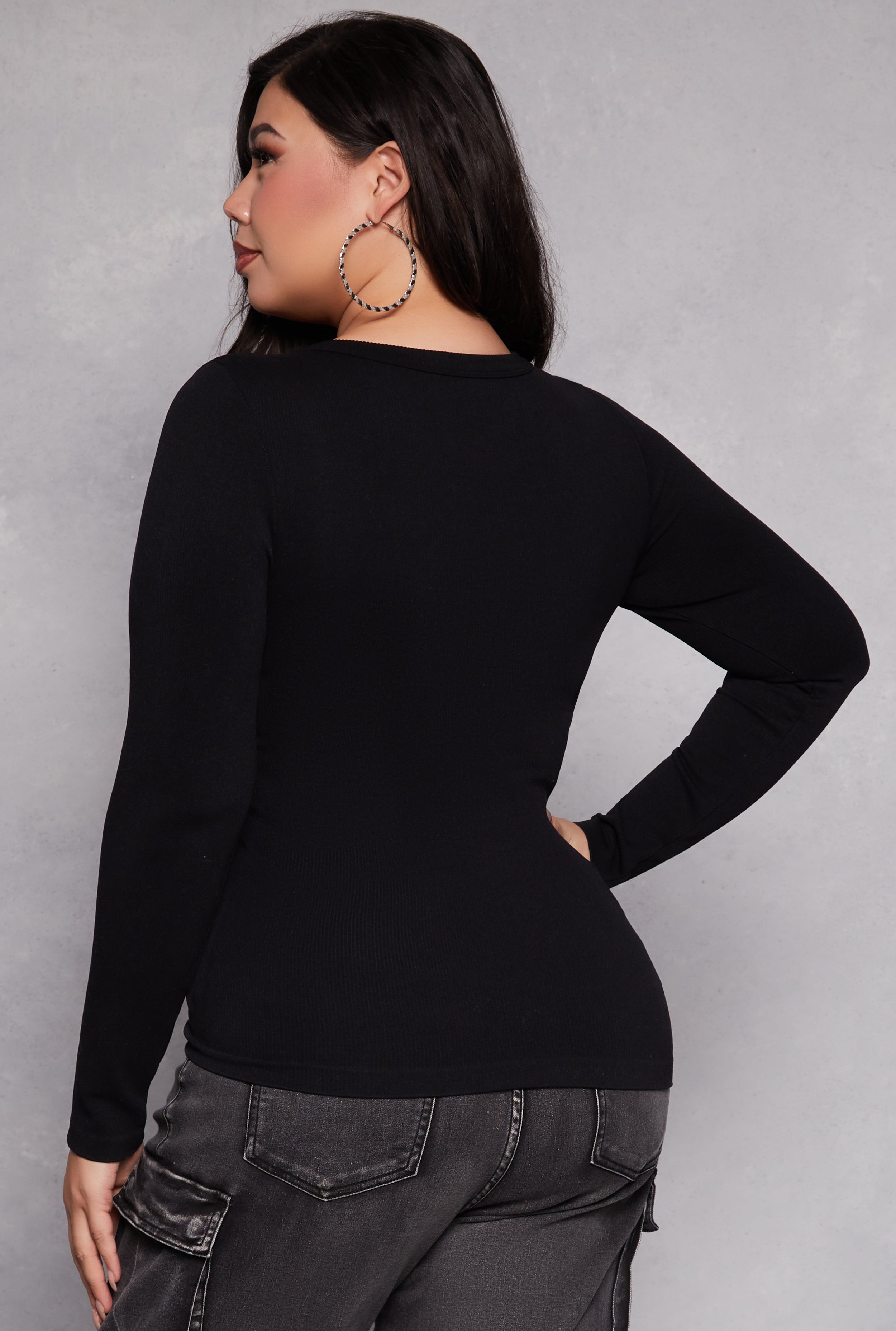 Plus Size Seamless Zip Front Top、mySite、camillekostekn