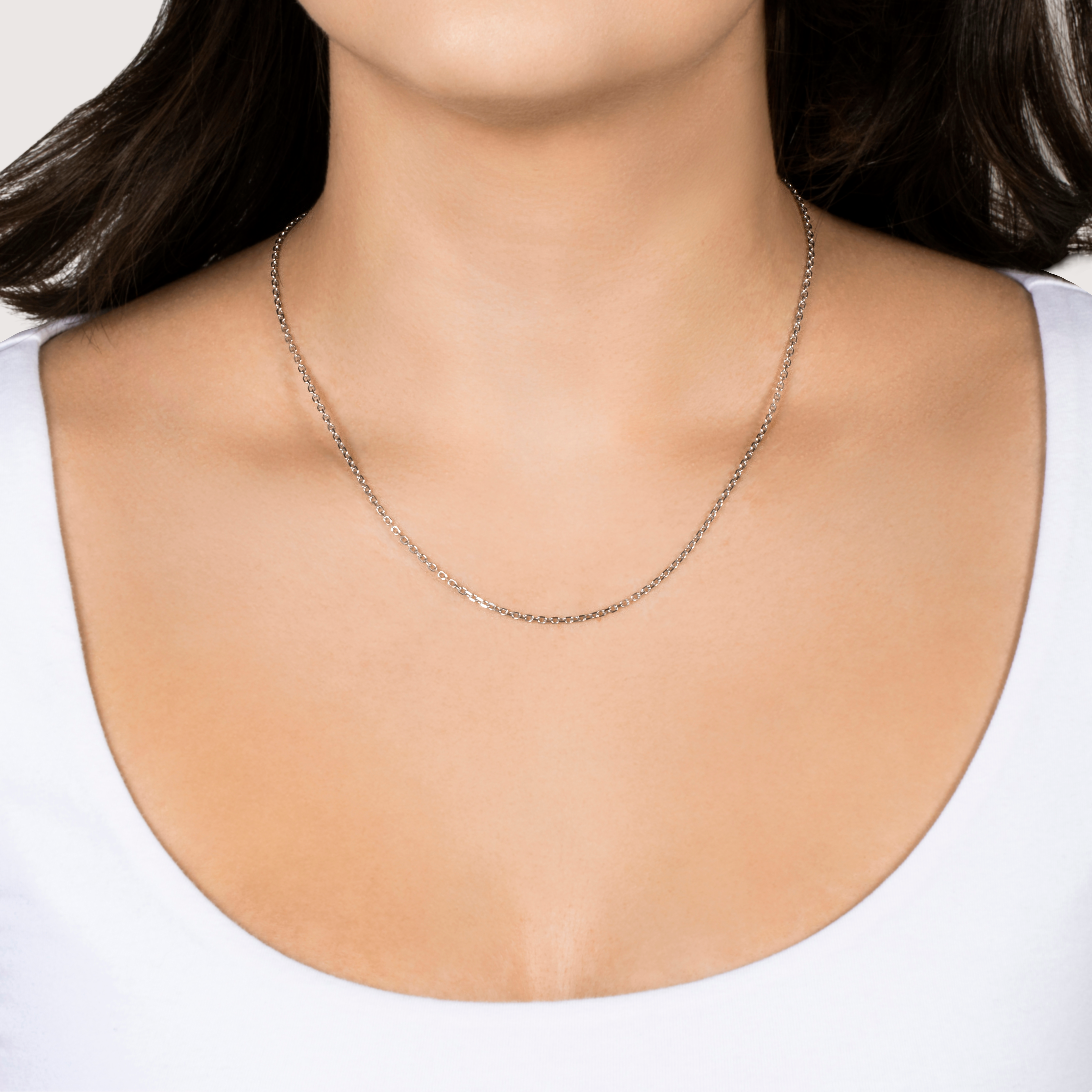 Vintage 14k White Gold Cable Chain Necklace 16、mySite、hinf8tx79