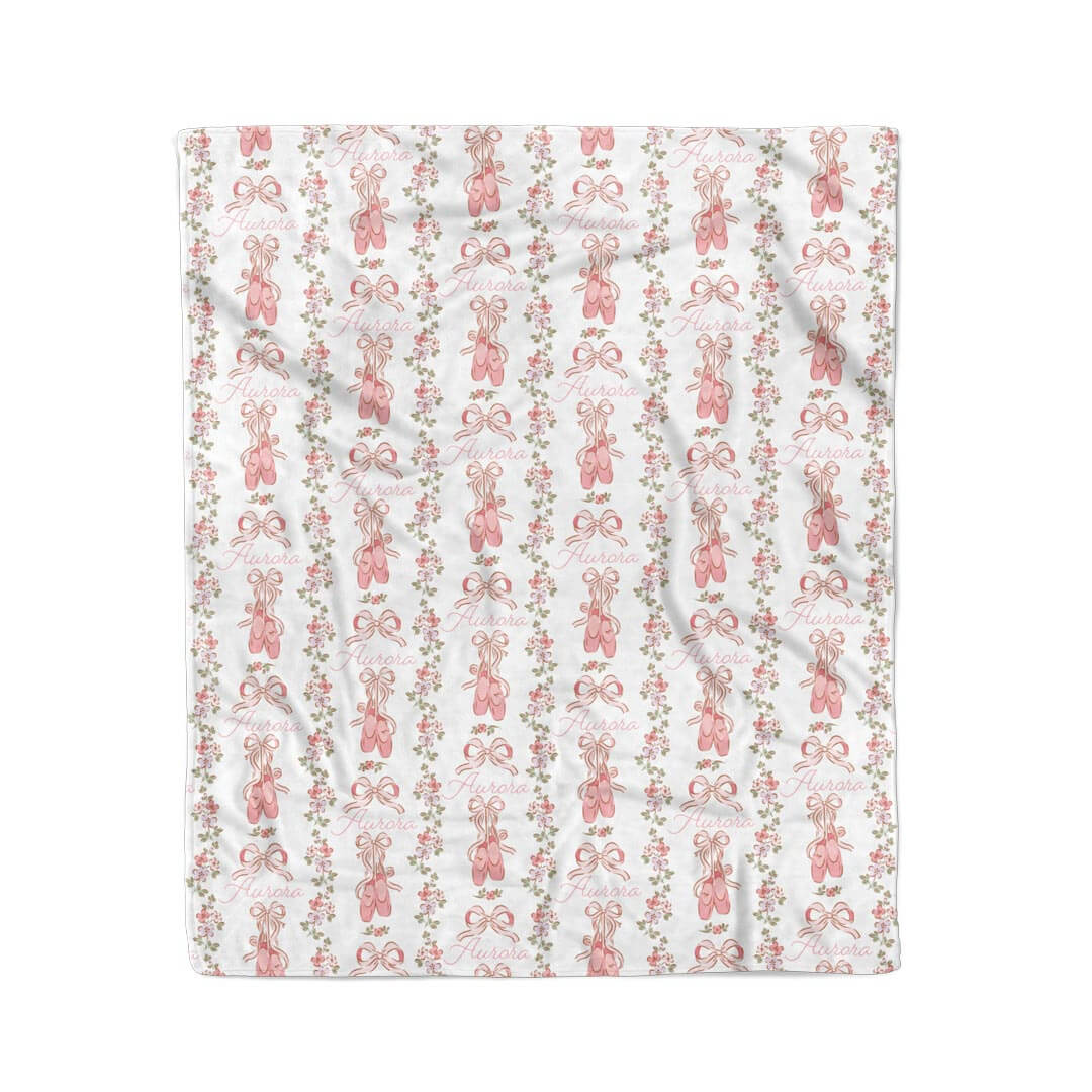  Ballet Blossoms Personalized Kids Blanket、mySite、layawaytickets