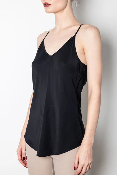 Elaine Kim Henrietta Silk Bias Camisole, Black、mySite、noshort