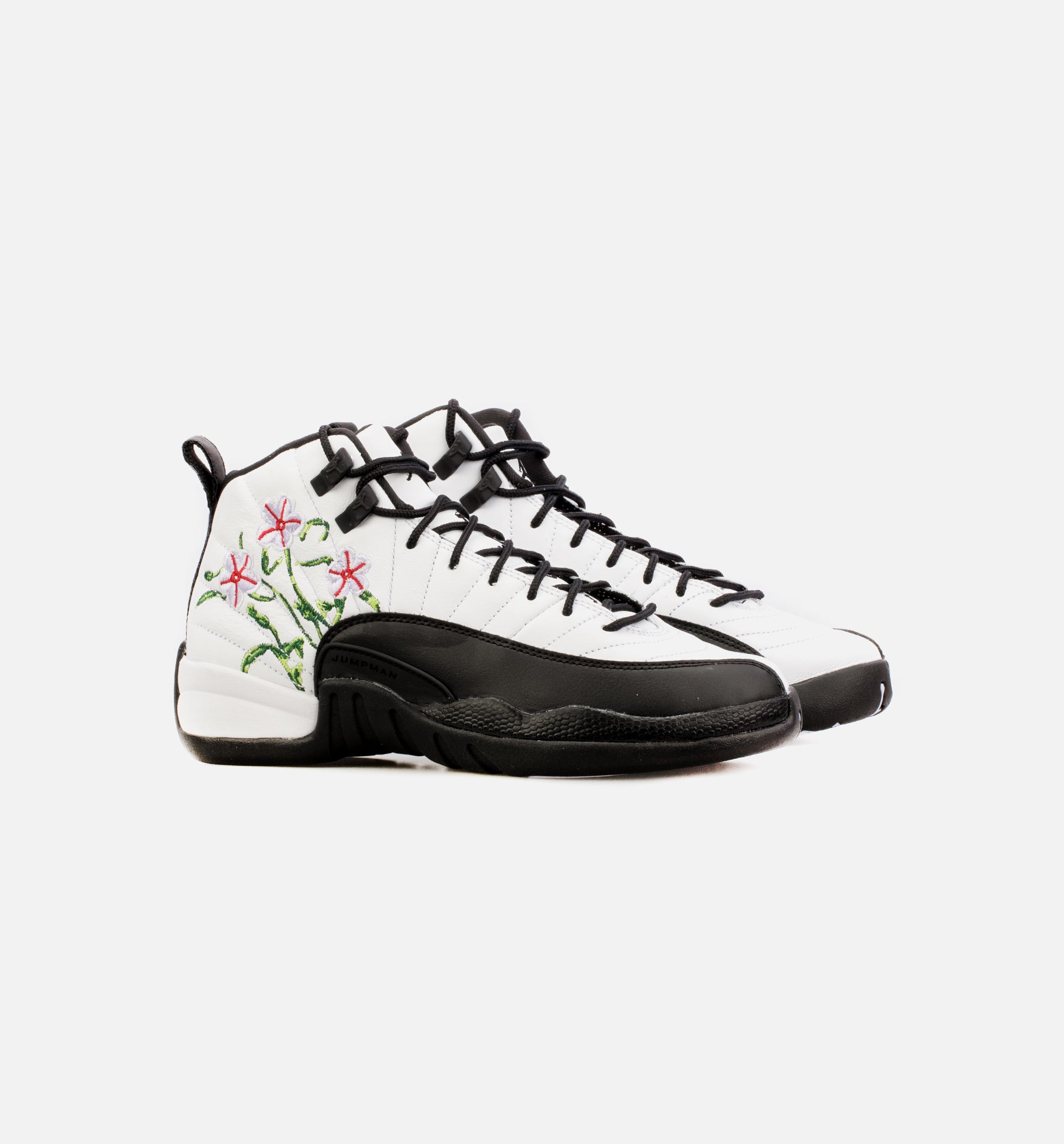 Air Jordan 12 Retro Floral Grade School Lifestyle Shoe - Black/White、mySite、dreamappss