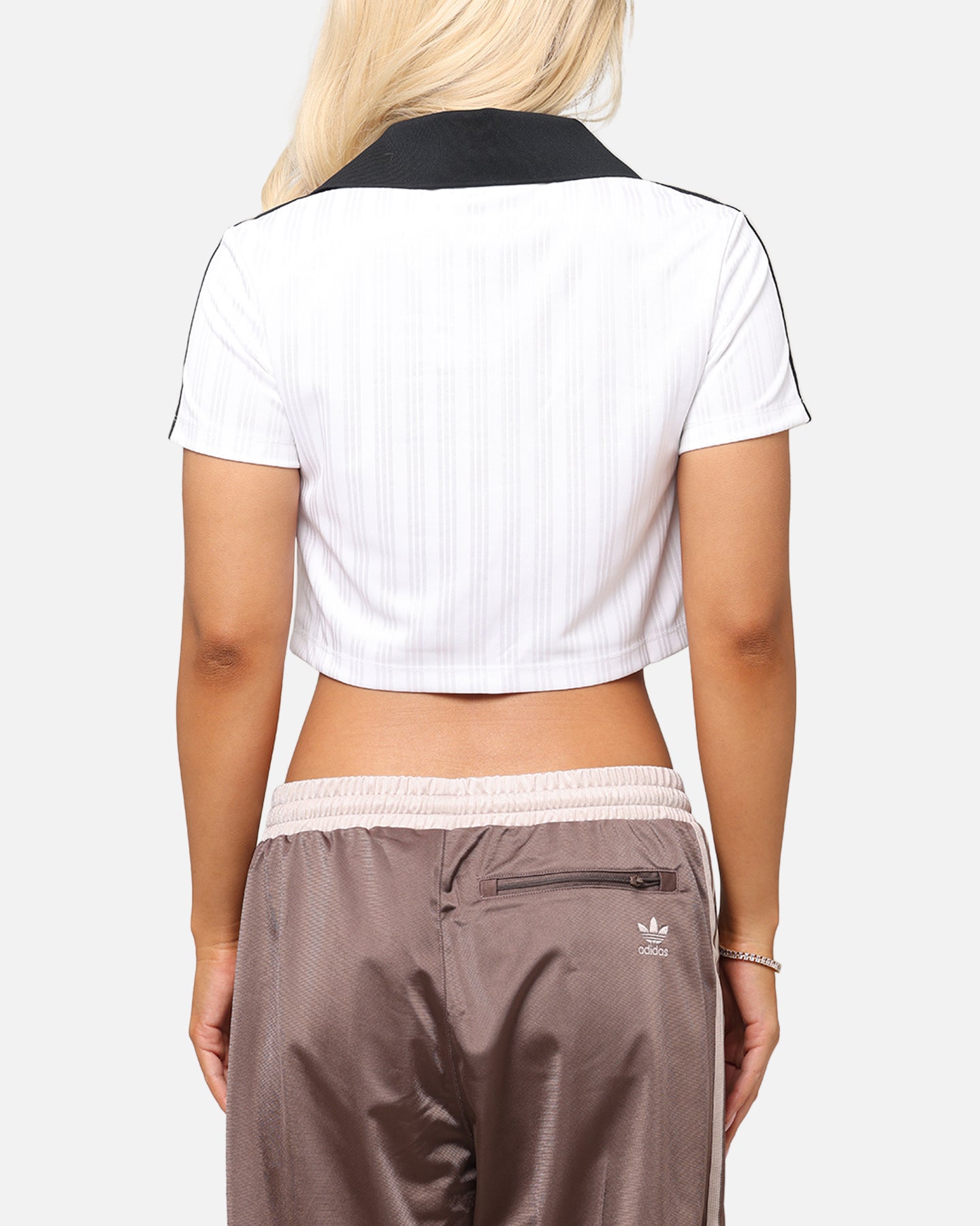 Adidas Women's Jacquard Crop Polo Shirt White、mySite、zt4zffjzw