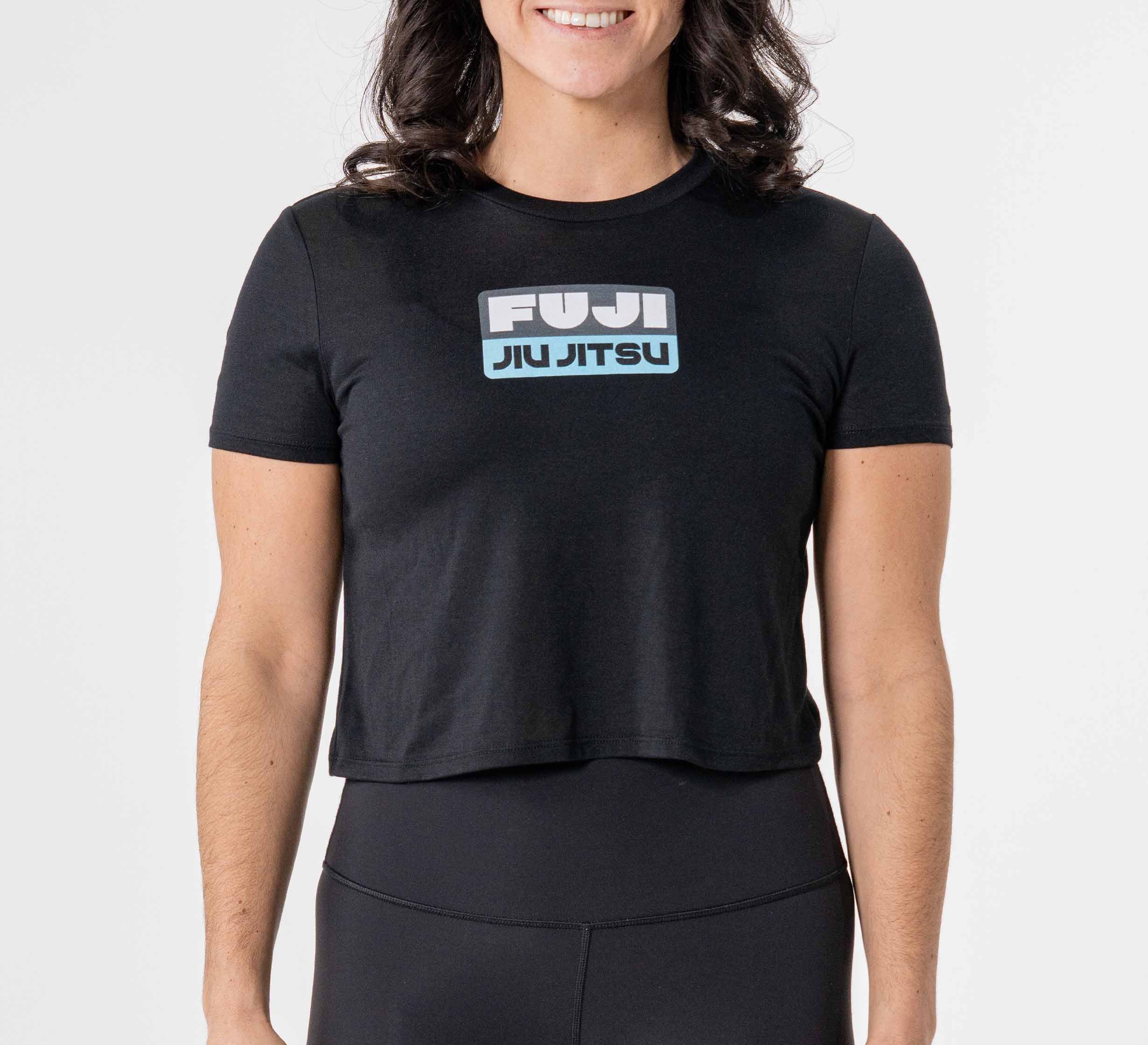 Womens Crop Retro Jiu Jitsu T-Shirt Black、mySite、gigharbornorthrealestate