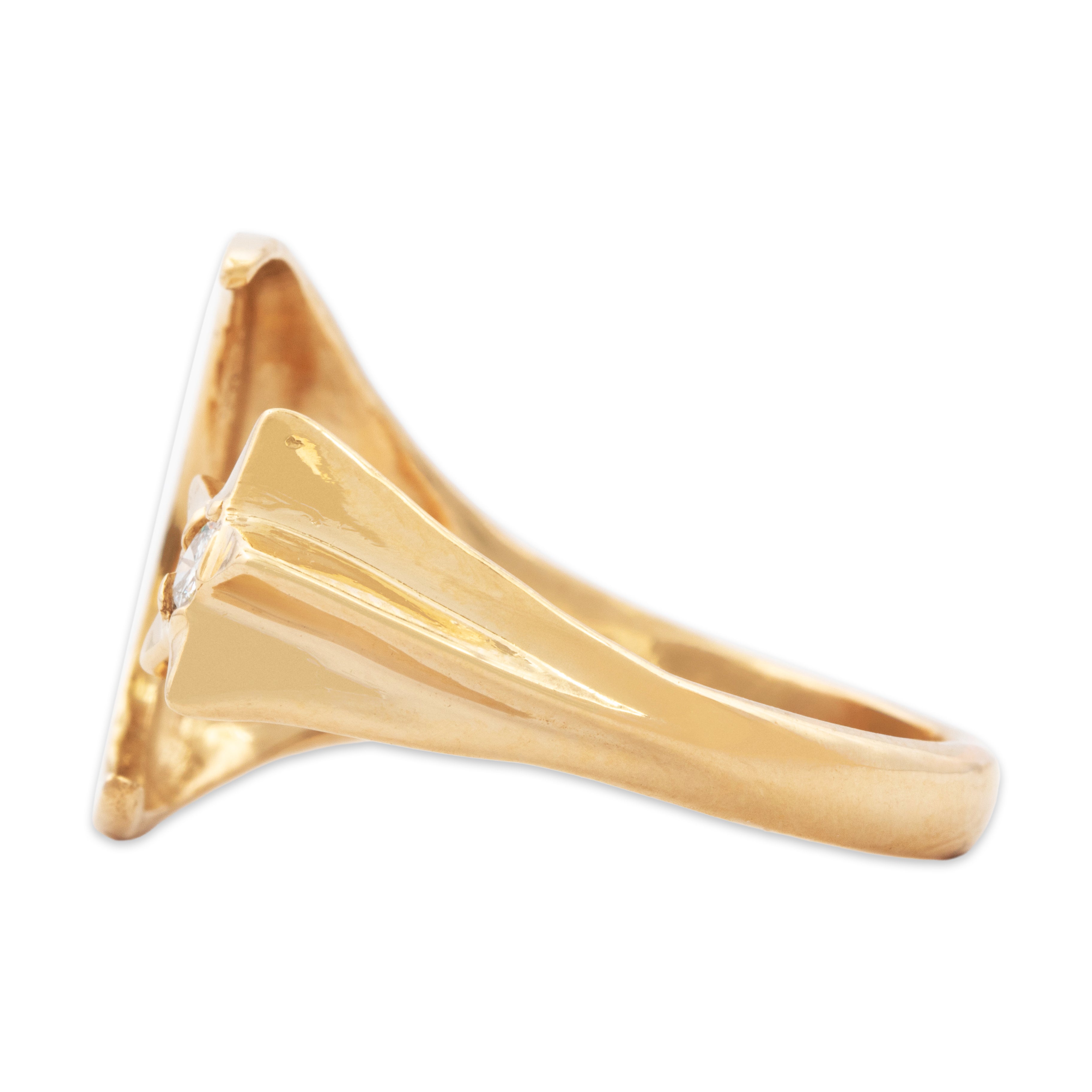 Vintage 14k Yellow Gold Diamond Celestial Moon & Star Ring 8.50、mySite、hinf8tx79