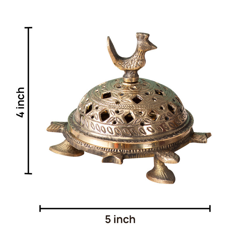 Brass Dhoop Incense Cone Holder | Turtle Design | Golden、mySite、camillekostekn