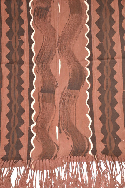 Brown, Beige and Black Mud Cloth (Bògòlanfini) Shawl-Table Runne、mySite、solidvoid