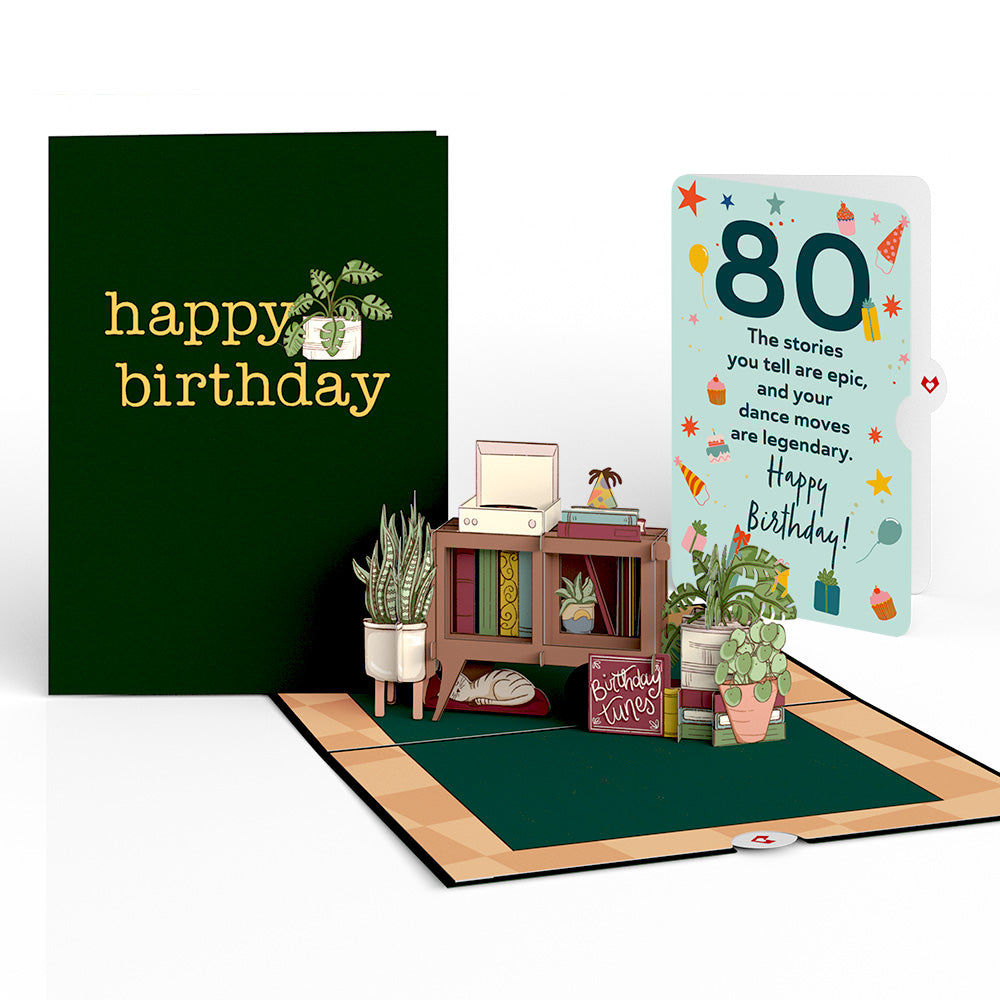 80th Birthday Houseplants Pop-Up Card and Sentiment Set、mySite、solidvoid