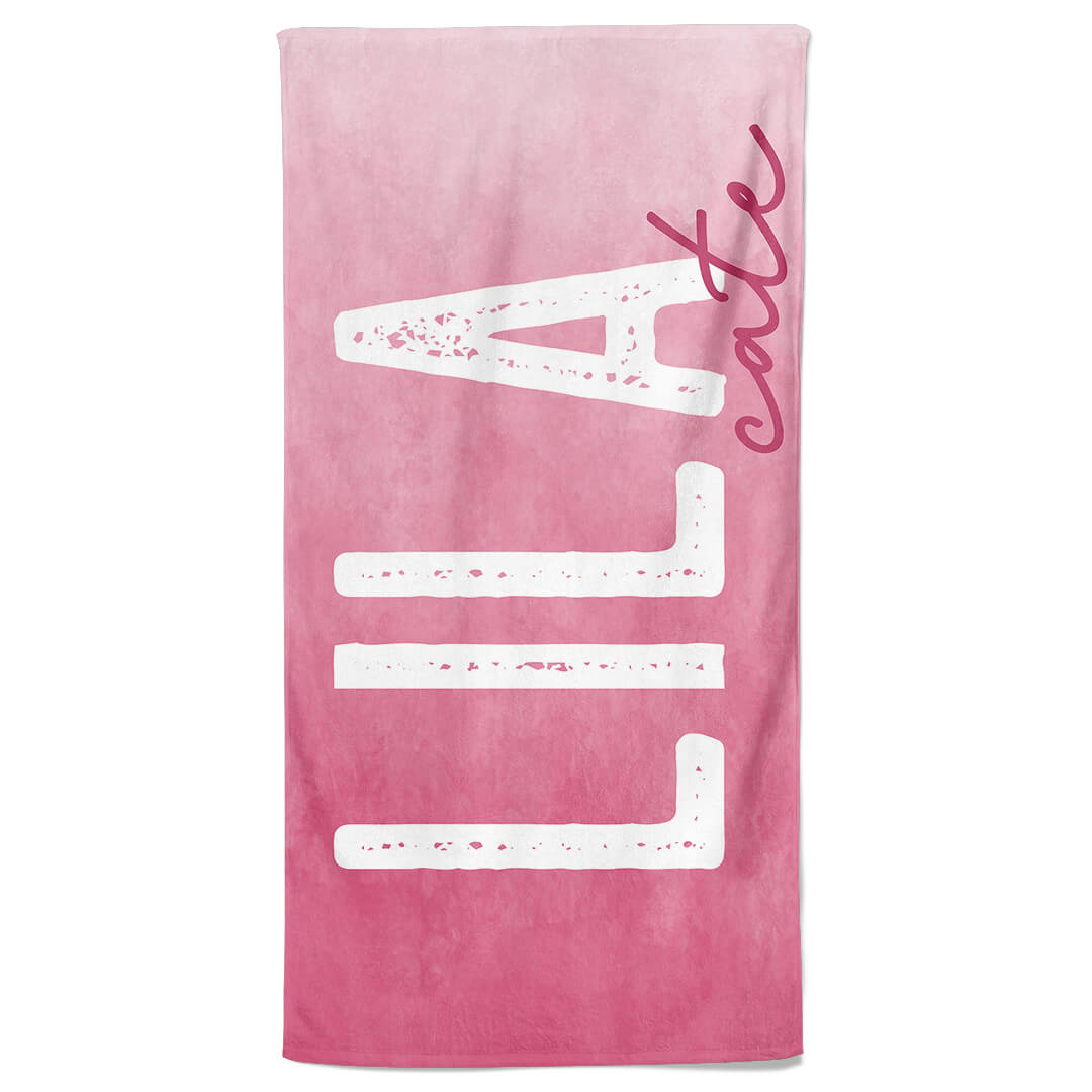  Fuchsia Ombre Personalized Kids Beach Towel、mySite、layawaytickets