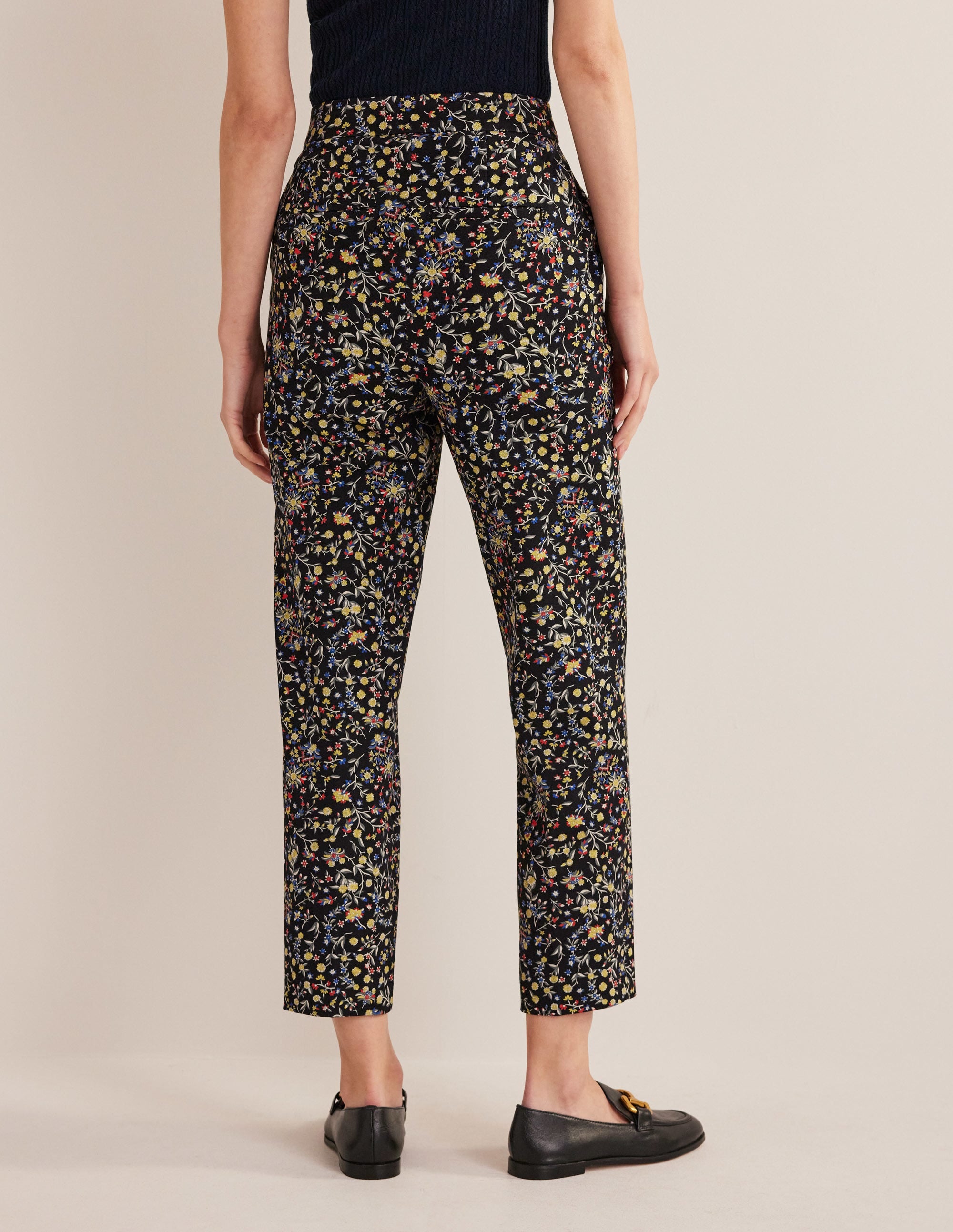 Bi-Stretch Tapered Trousers-Black, Wildflower Paisley、mySite、ashleygrahame
