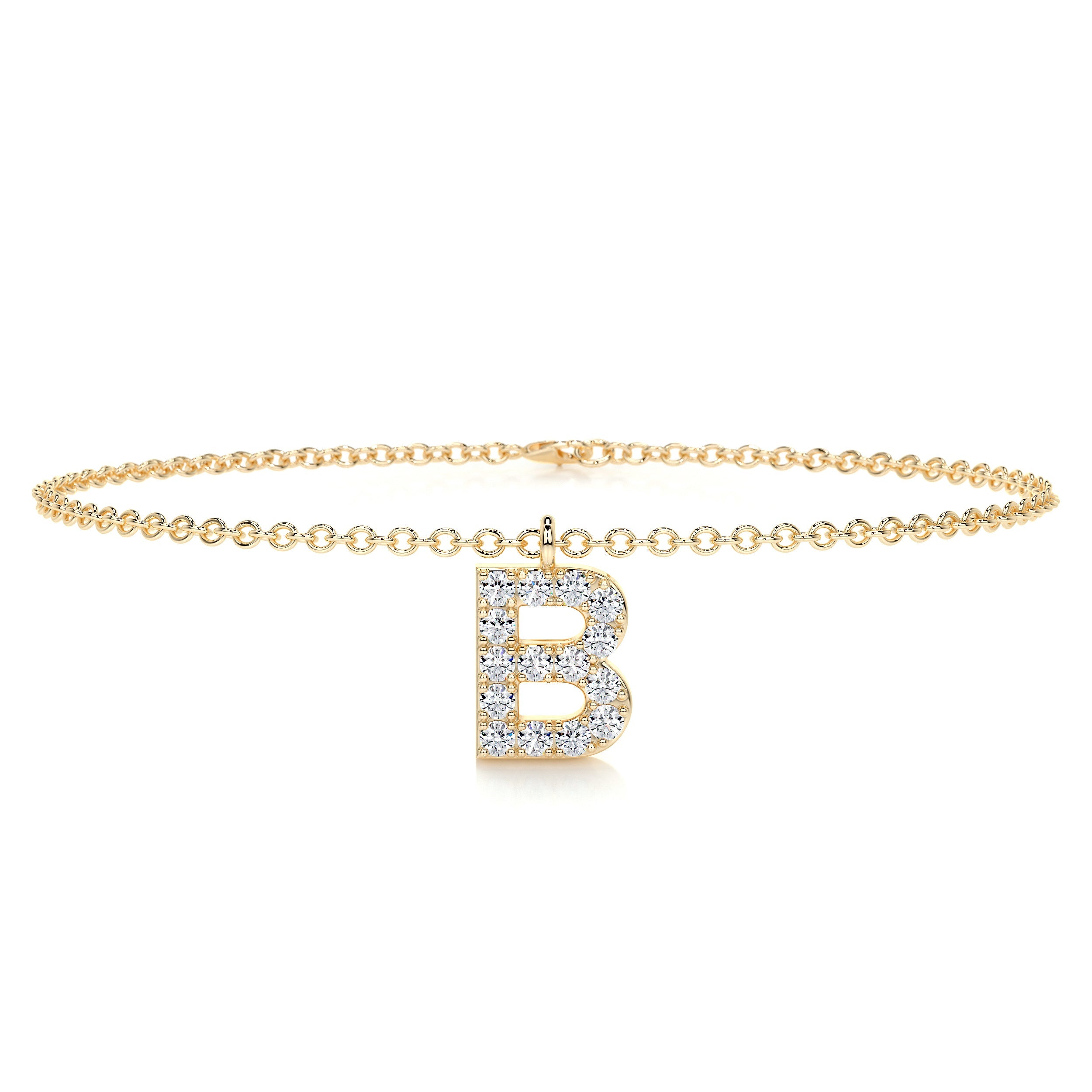 Barbara Letter Lab Grown Diamonds Bracelet (0.15 Carat) -18K Yellow Gold、mySite、hinf8tx79