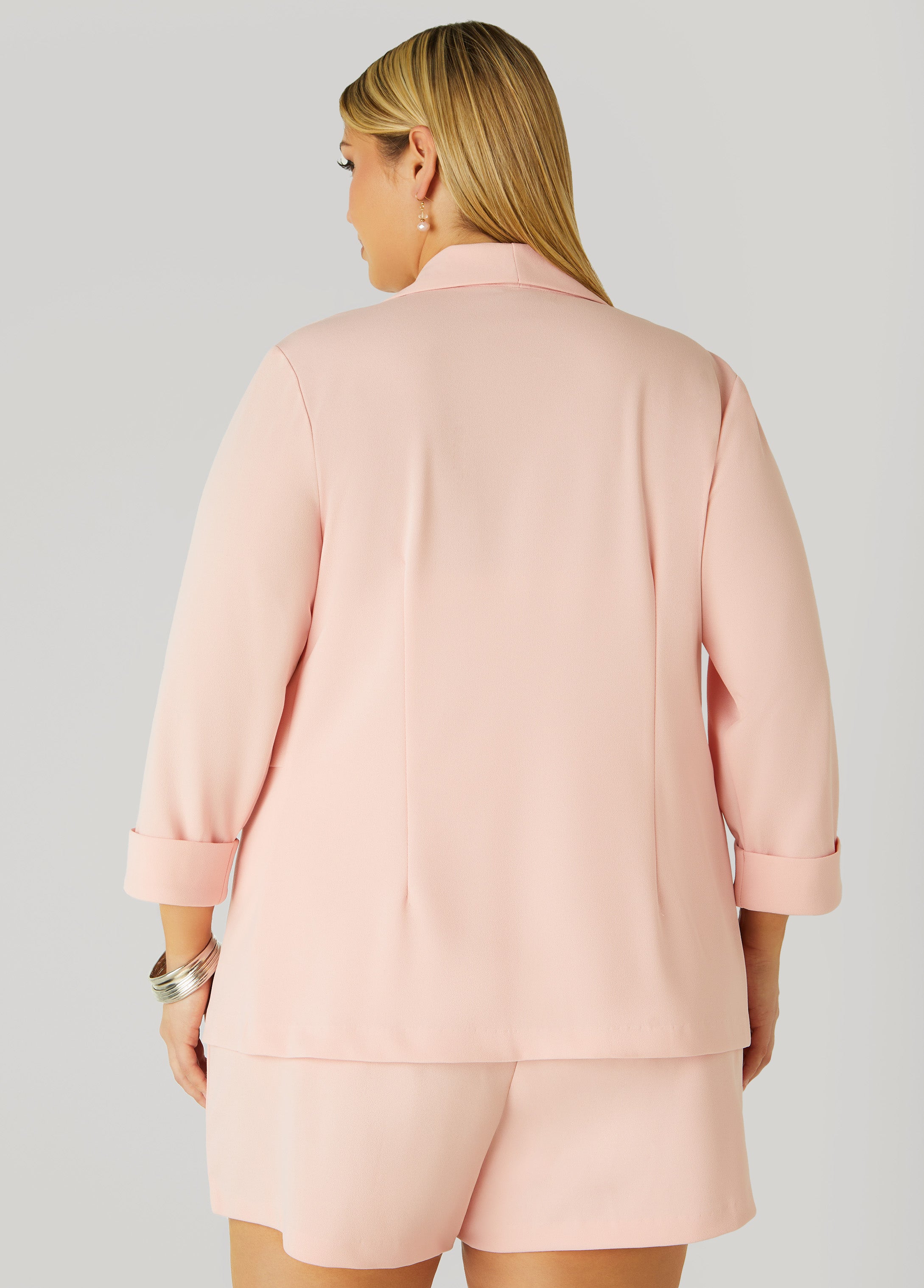 Cuffed Open Front Blazer、mySite、bengalsvssteelers