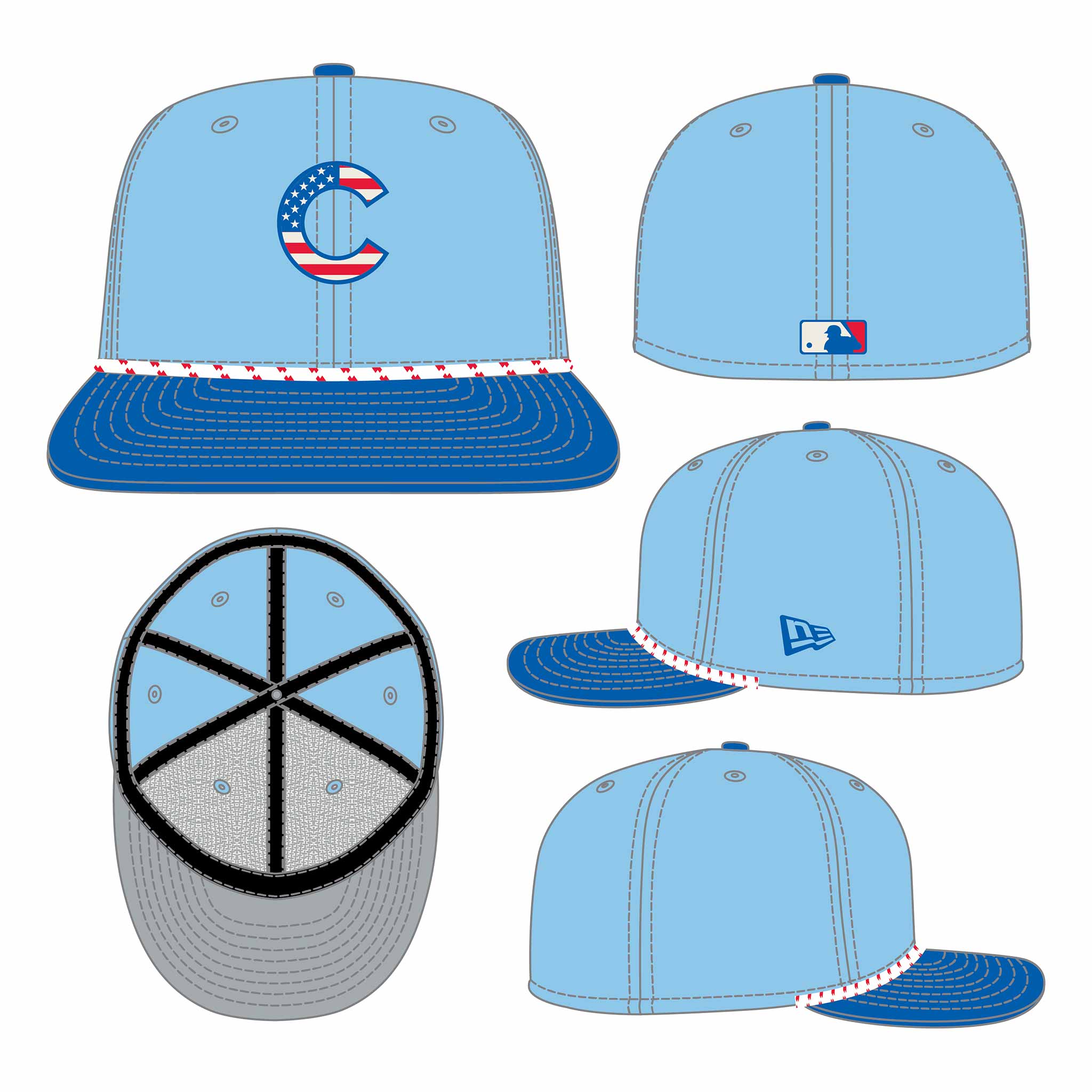 Chicago Cubs New Era 2025 Fourth of July 59FIFTY Rope Fitted Cap、mySite、vikingsvslions