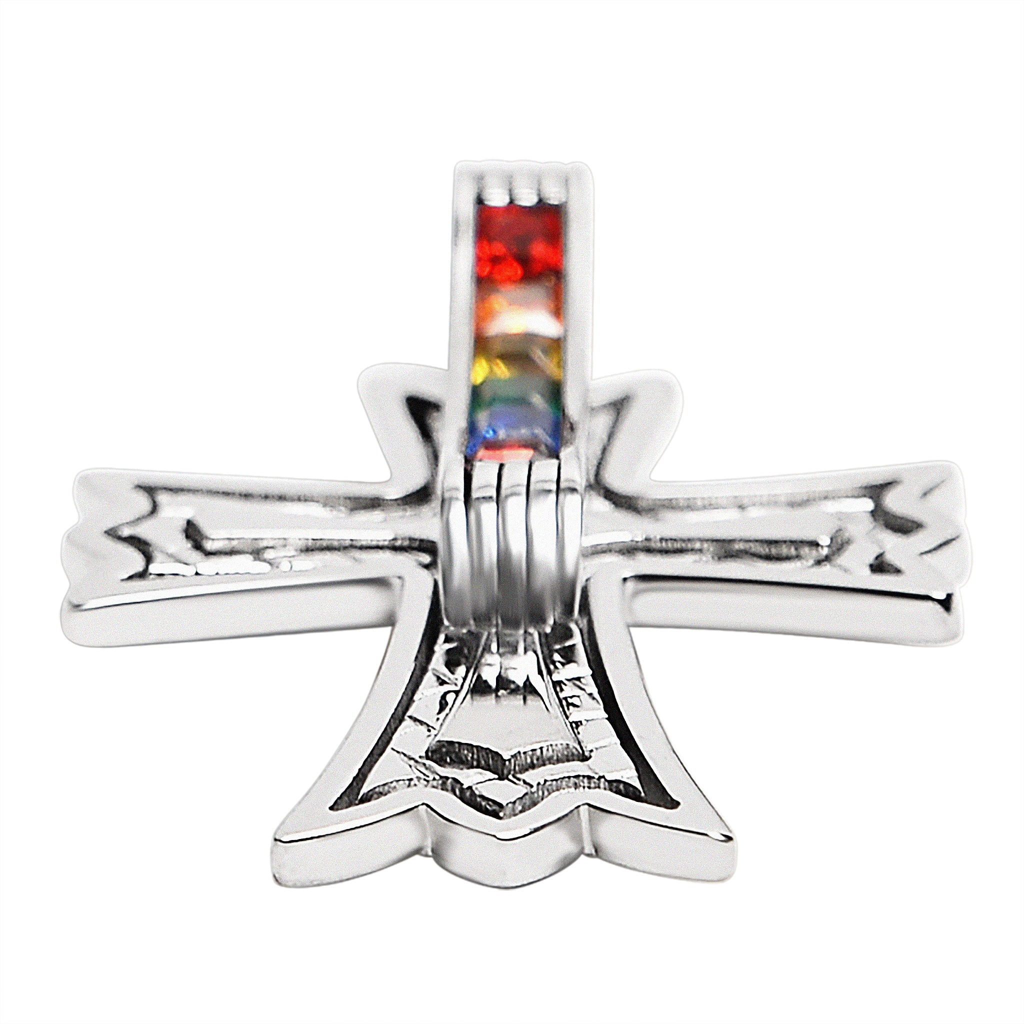 Stainless Steel Cubic Zirconia Rainbow Cross Pendant / GPP0083、mySite、dreamappss