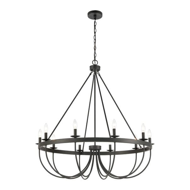 Williamson 10-Light Metal Chandelier Black、mySite、g9winljtr