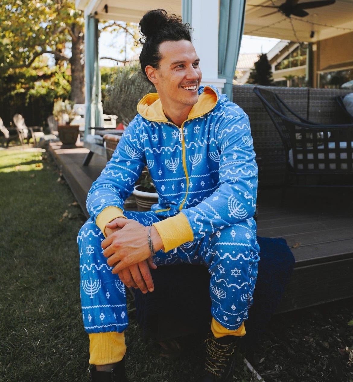 Unisex Blue Hanukkah Jumpsuit - by Tipsy Elves - (Sizes XS - 3XL)、mySite、topwebapps