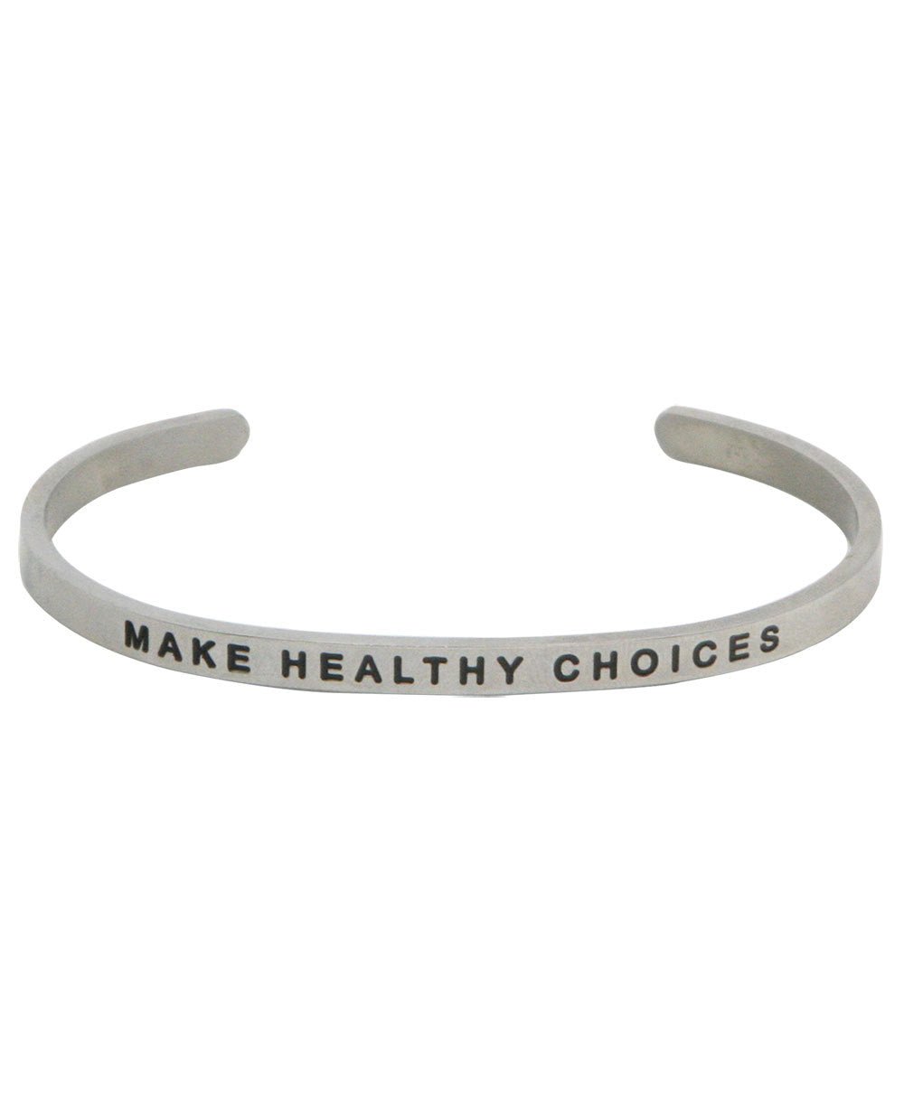 Make Healthy Choices Inspirational Cuff Bracelet、mySite、topwebapps