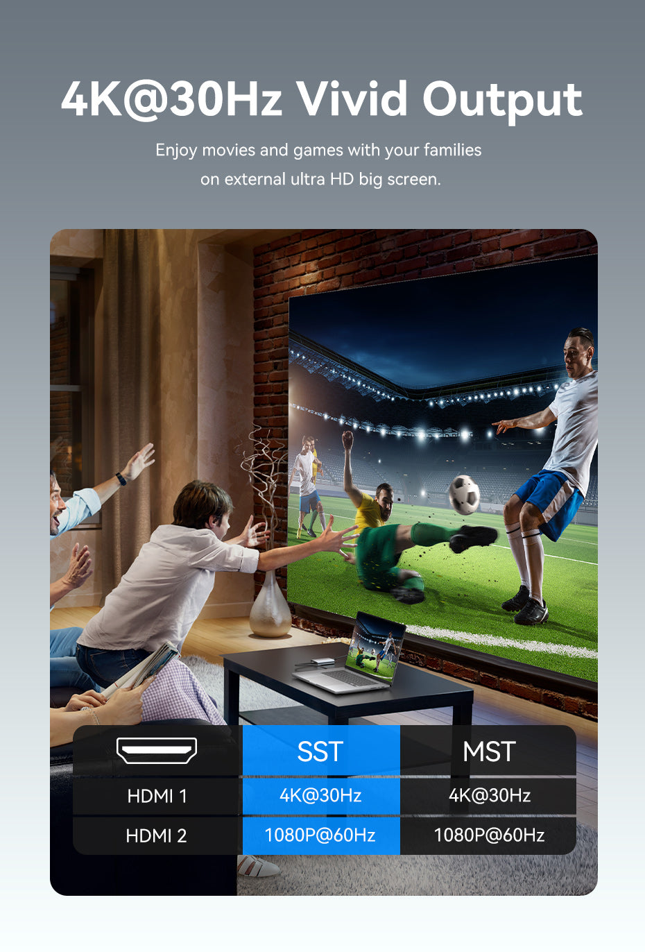 USB-C to Dual HDMI MST Adapter 0.15M