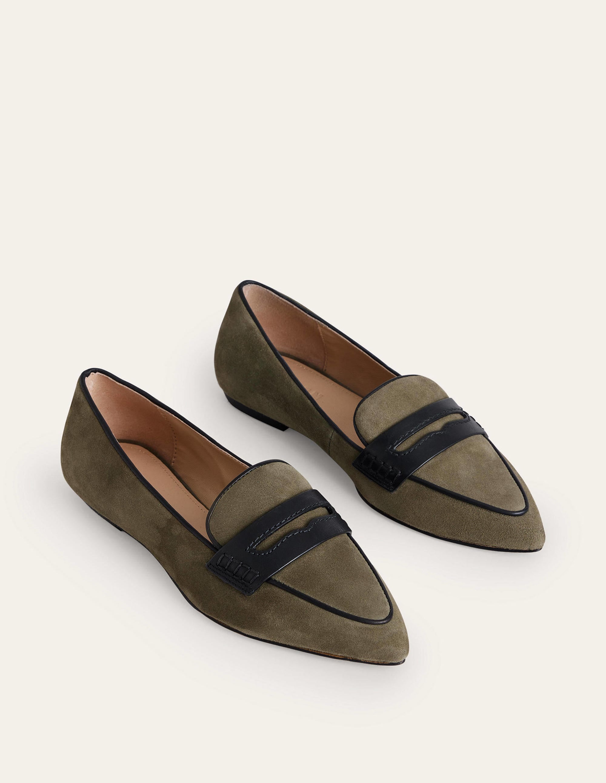  Pointed Loafers-Deep Olive Kid Suede、mySite、ashleygrahame