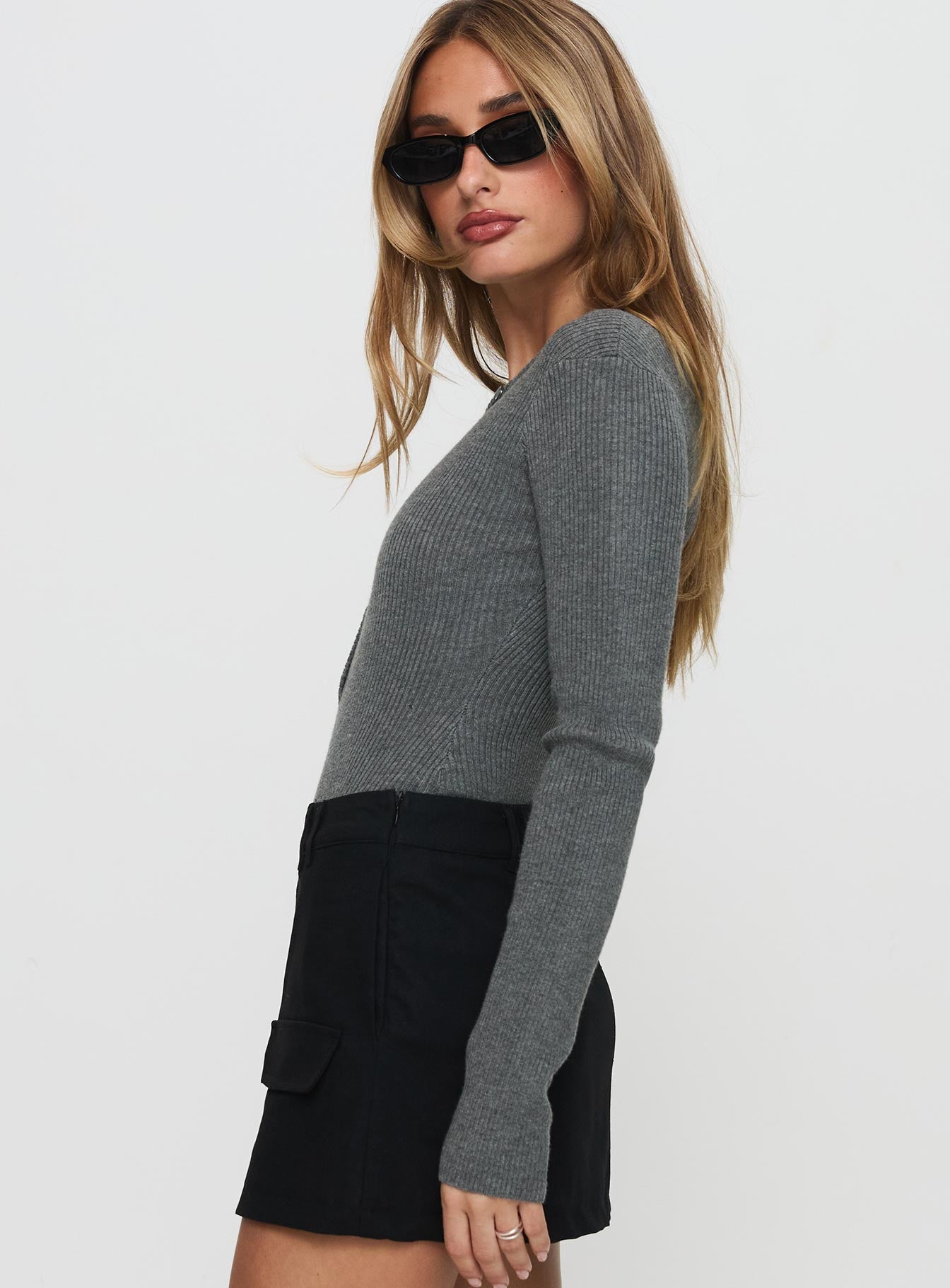 Kerra Long Sleeve Bodysuit Charcoal、mySite、solidvoid