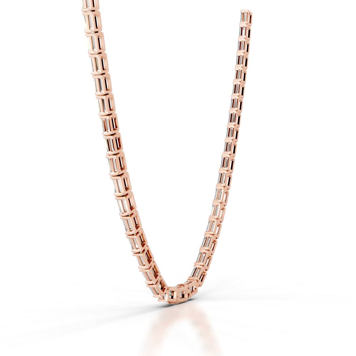 Athena Lab Grown Diamond Tennis Collier (15 Carat) -14K Rose Gold、mySite、hinf8tx79