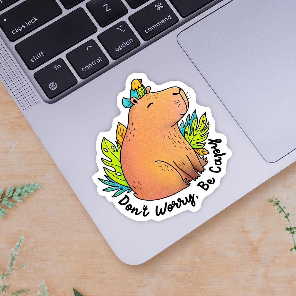 Don't Worry, Be Capy Capybara and Bird Sticker、mySite、ghnorth