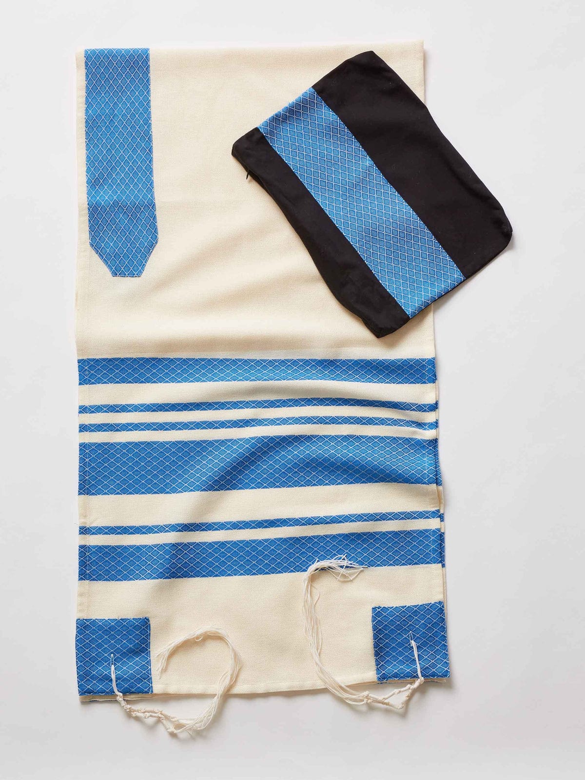 Blue Stripes Traditional Woven Tallit by Advah Designs、mySite、topwebapps