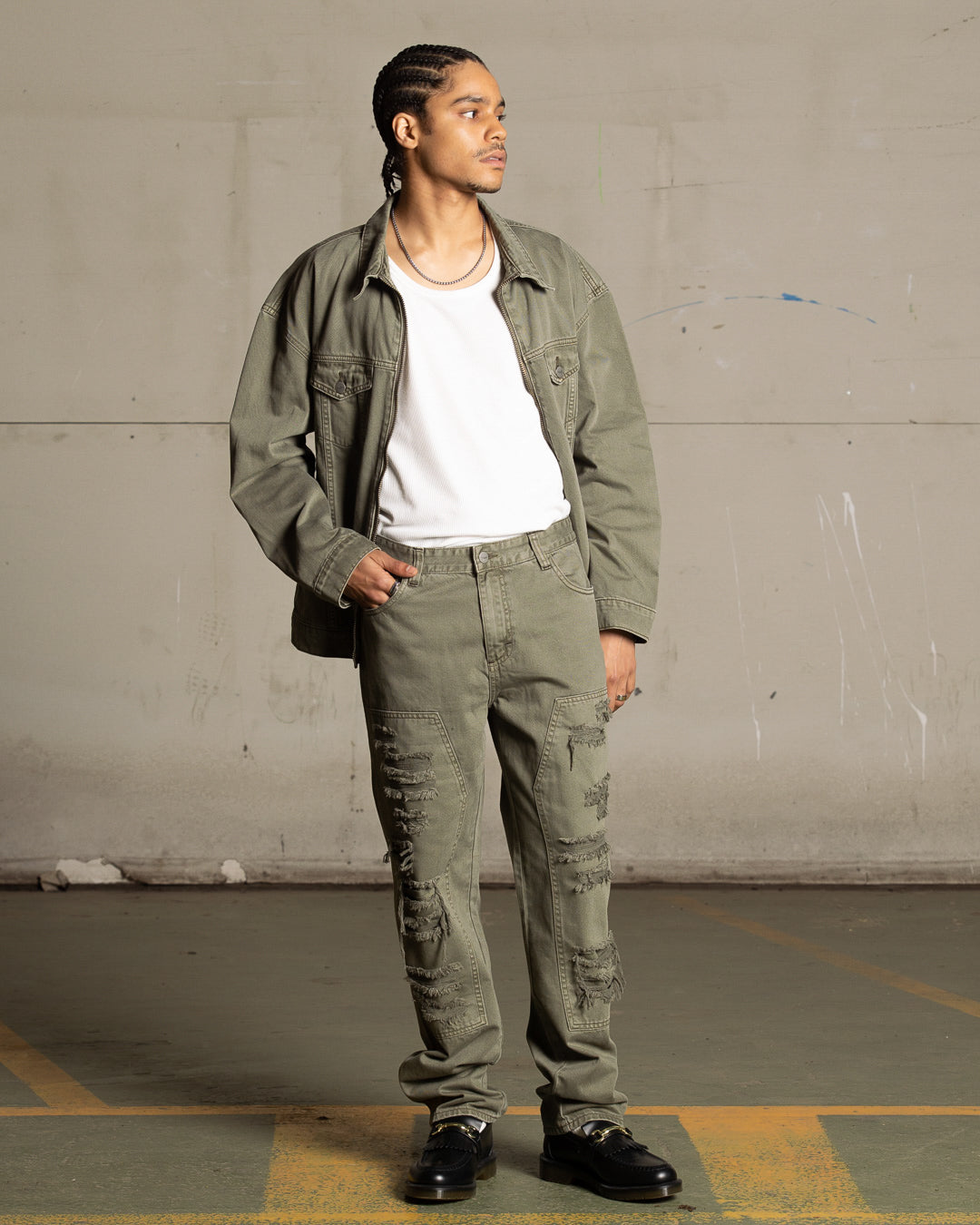 Saint Morta Titus Carpenter Jeans Kahki Green、mySite、zt4zffjzw