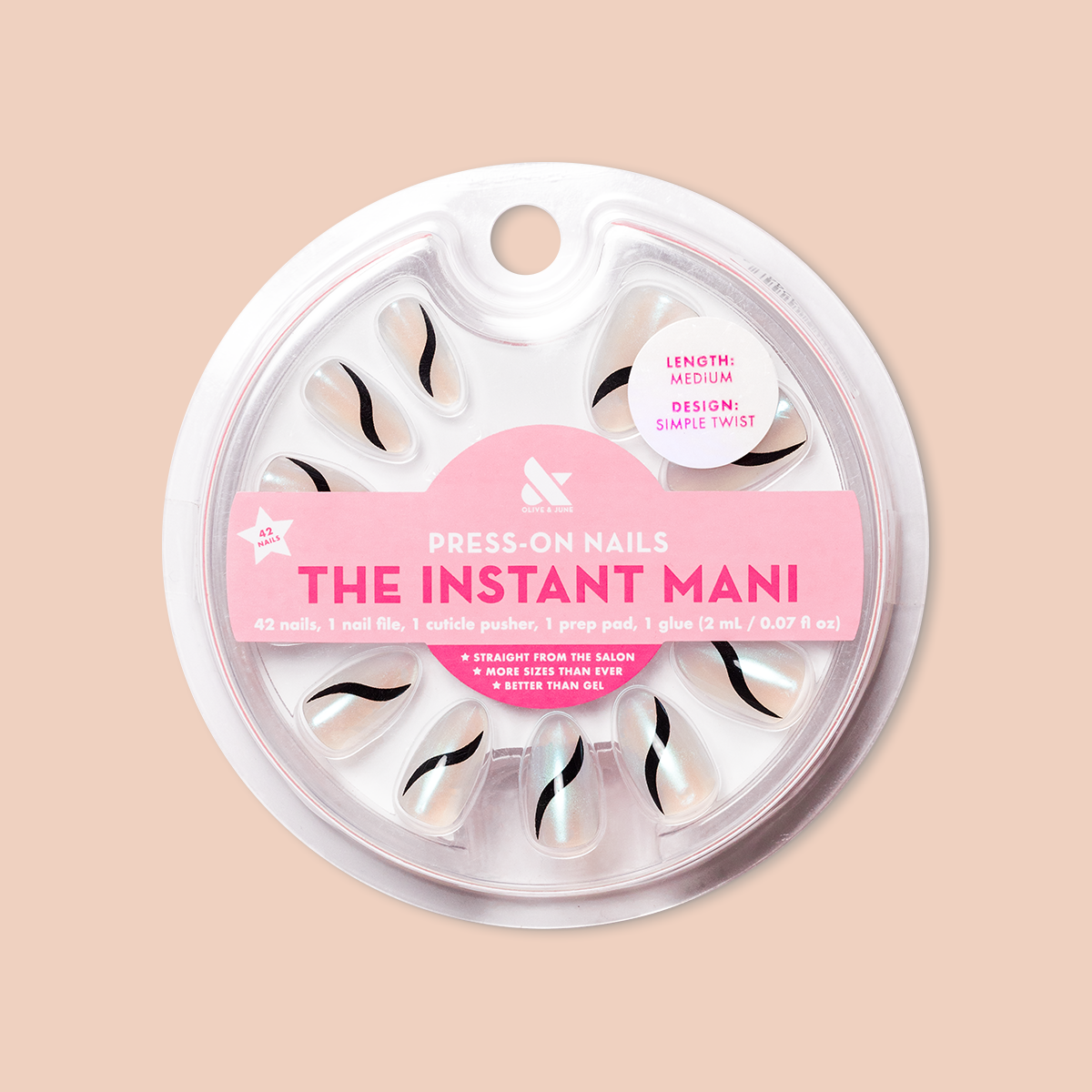 Simple Twist - Press-On | Medium | Almond、mySite、solidvoid