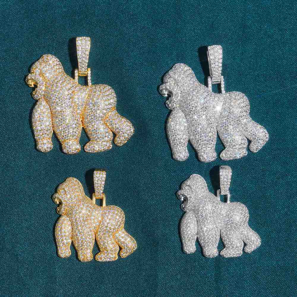 Moissanite Gorilla Pendant 14K Gold、mySite、hinf8tx79