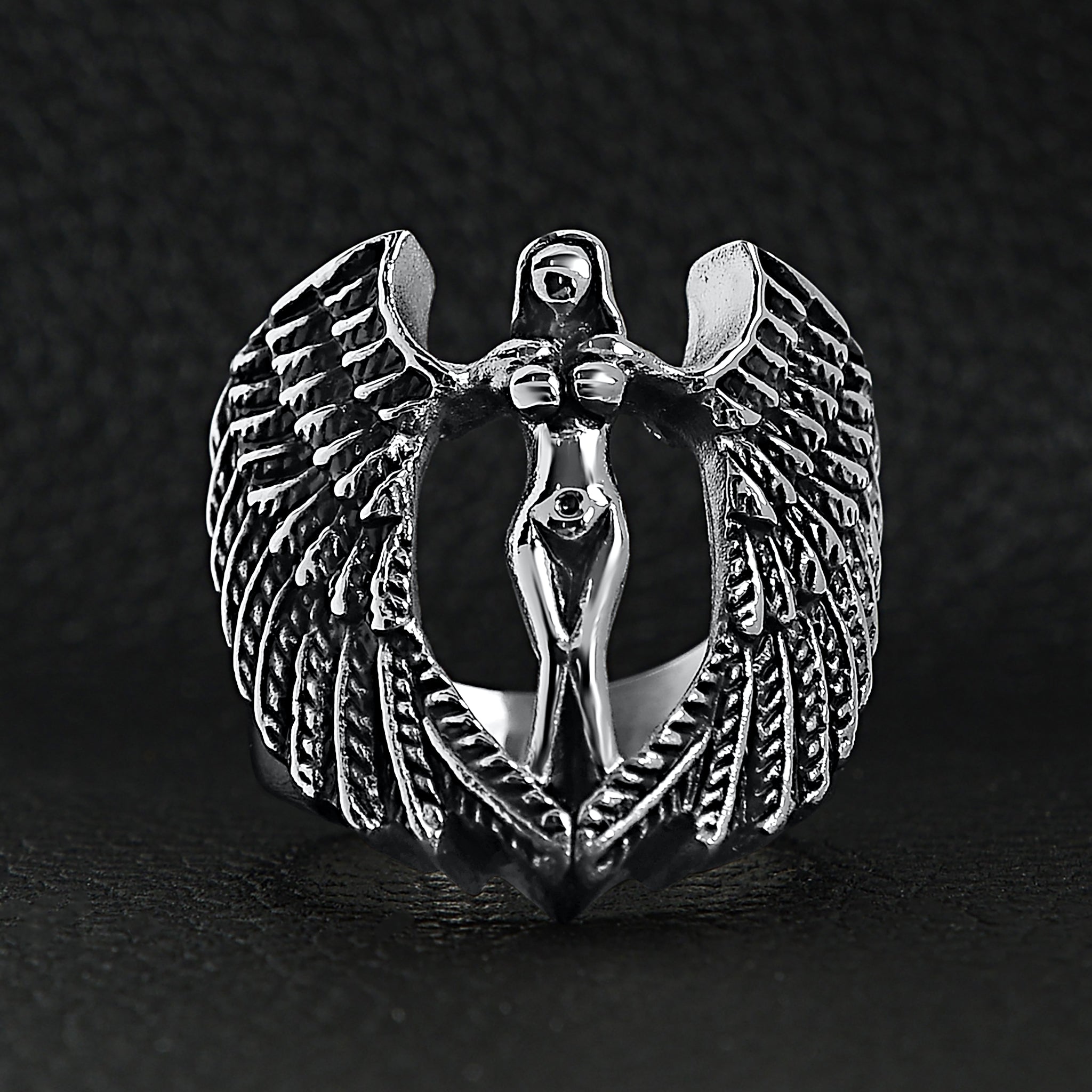 Stainless Steel Large Nude Angel Ring / SCR4004、mySite、dreamappss
