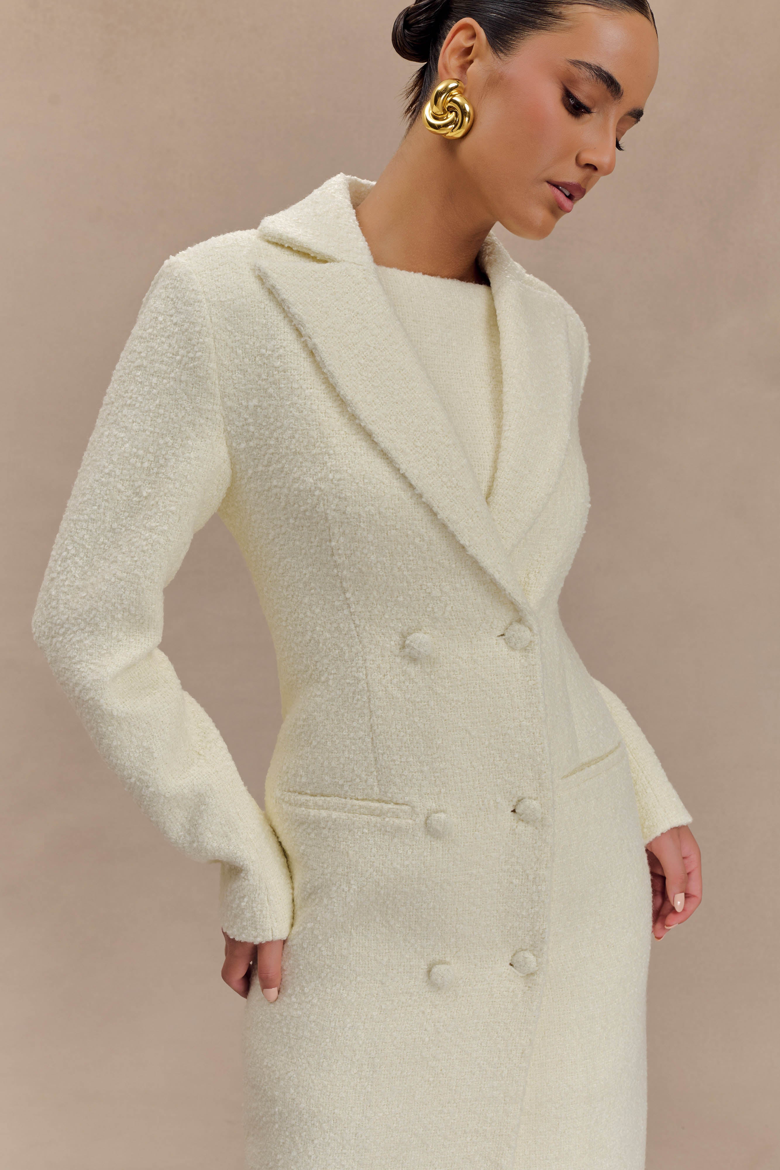 Carver Boucle Coat - Ivory、mySite、solidvoid