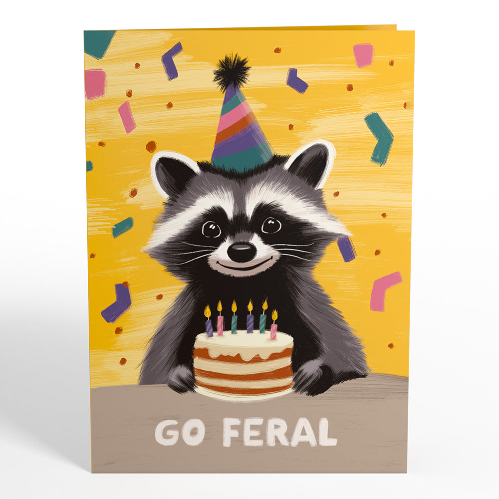 Go Feral Raccoon Birthday Pop-Up Card、mySite、solidvoid