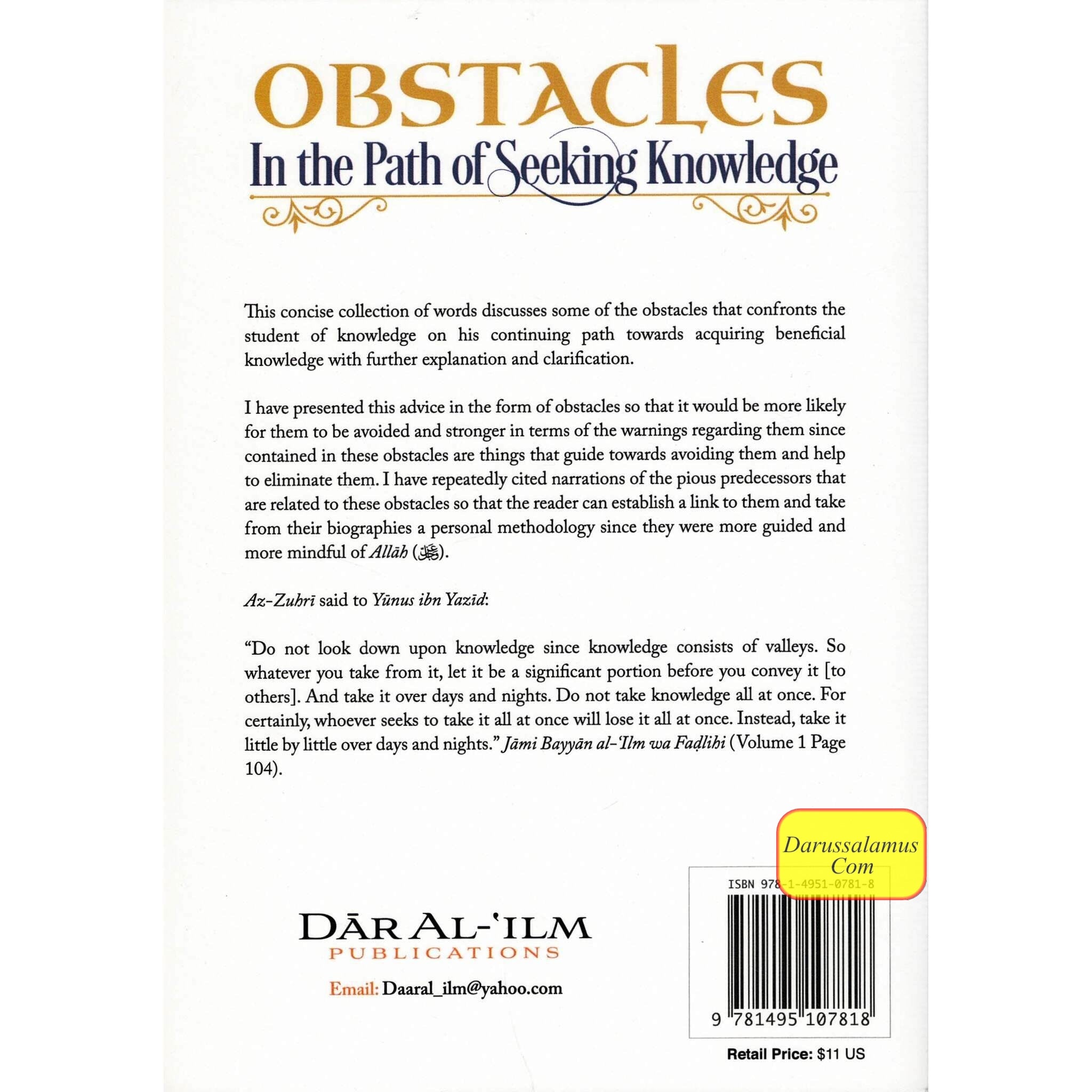 Obstacles in the Path of Seeking Knowledge By Shaykh Abd al-Salam Ibn Burjis Ibn Nasir Al-Abd al-Karim、mySite、topwebapps