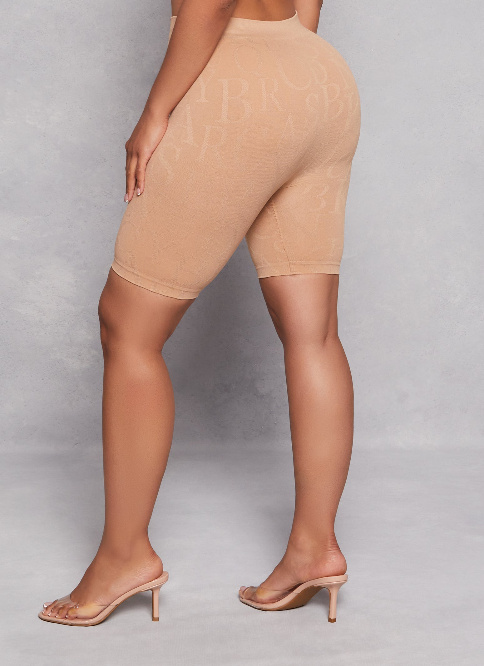 Alphabet Print Seamless Biker Shorts、mySite、camillekostekn