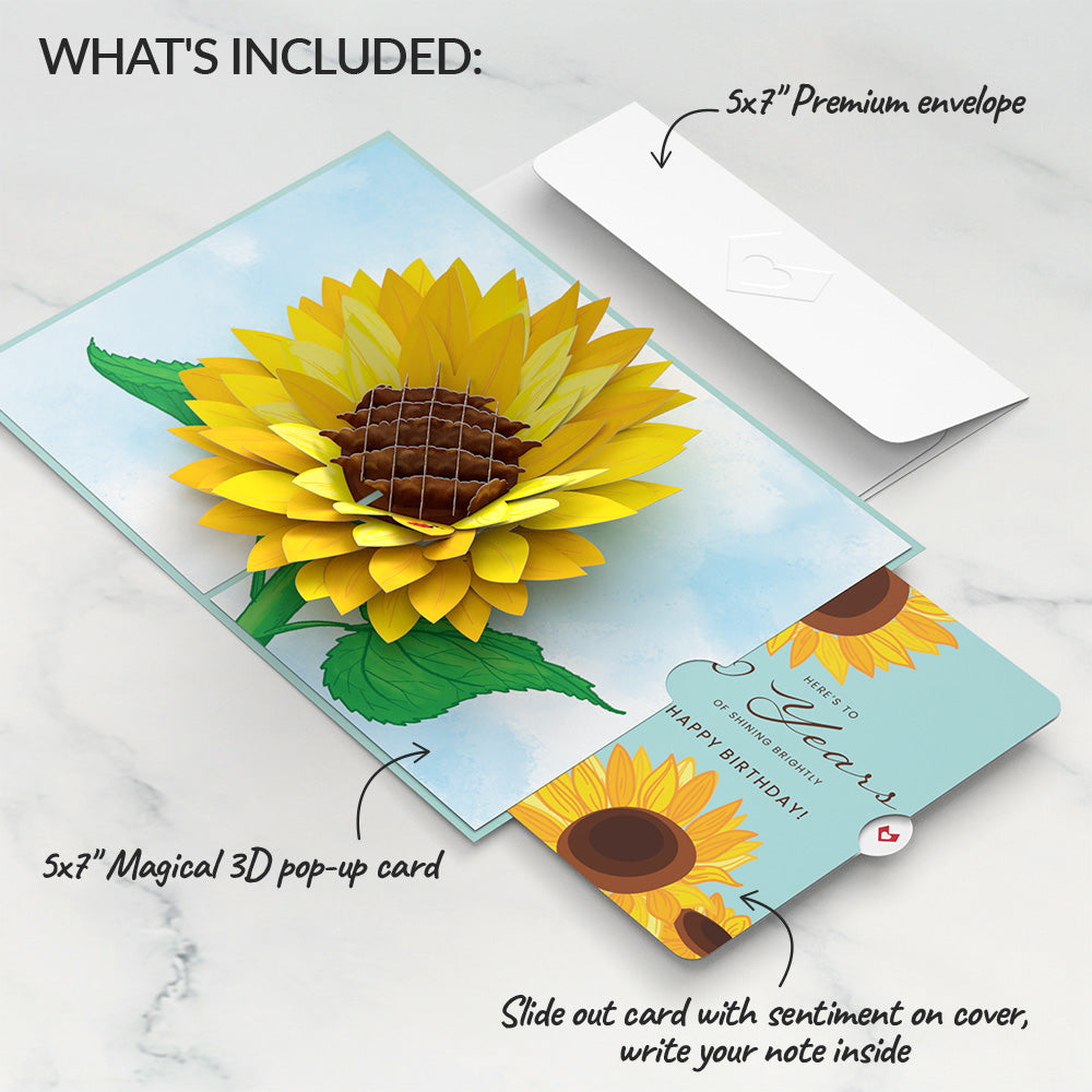 Sunflower 60th Birthday Pop-Up Card and Sentiment Set、mySite、solidvoid