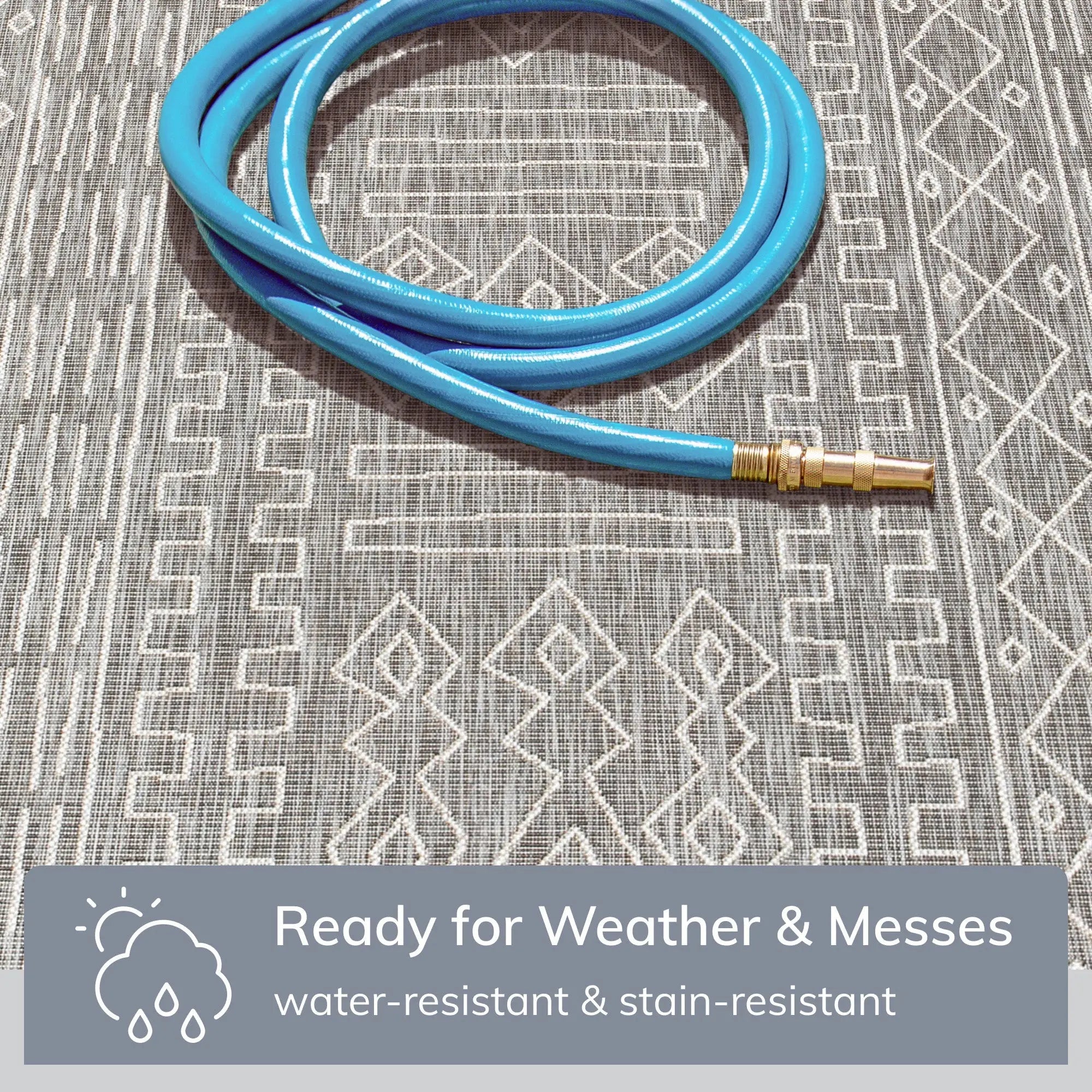 Anza Tribal Geometric Pattern Grey 5'3 x 7'3 Flat-Weave Indoor/Outdoor Rug、mySite、gigharbornorthrealestate