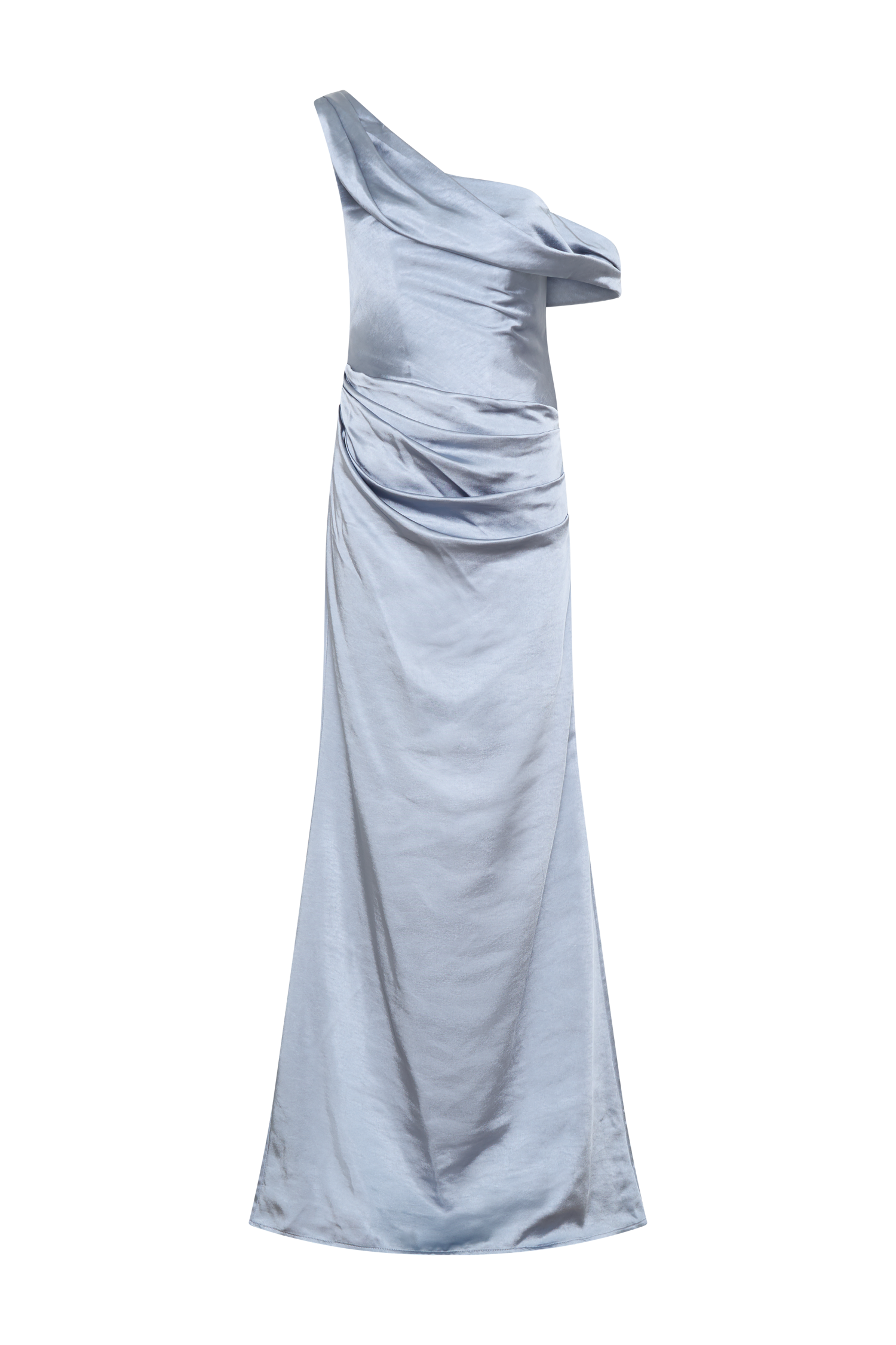 Dalia Off Shoulder Satin Maxi Dress - Frosted Blue、mySite、solidvoid