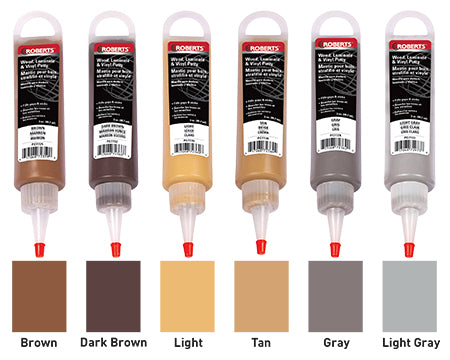 ROBERTS - WOOD, LAMINATE & VINYL REPAIR PUTTY, 3 OZ. TUBES