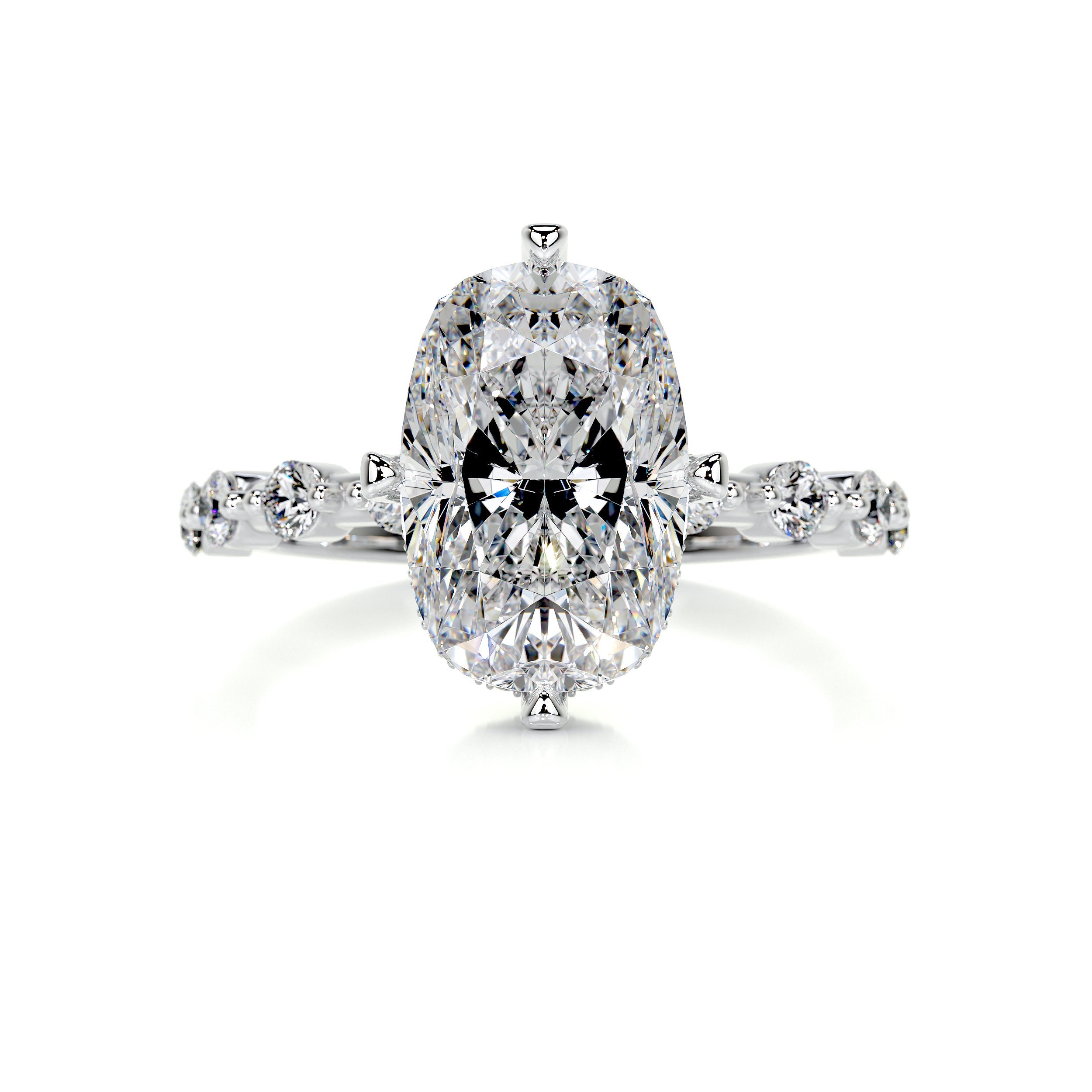Theresa Moissanite & Diamond Ring -14K White Gold (RTS)、mySite、hinf8tx79
