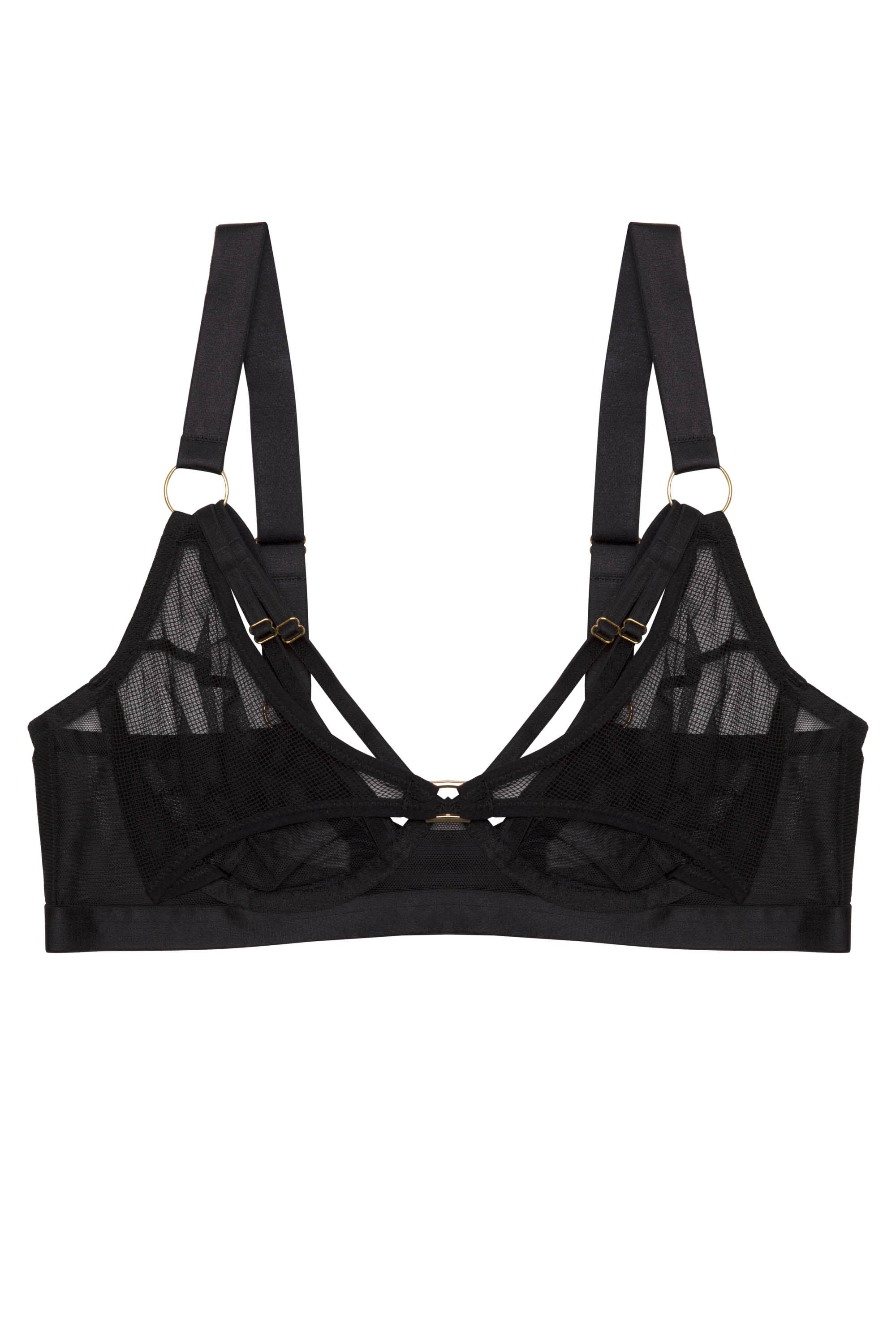 Holland Strappy Fishnet and Mesh Plunge Bra、mySite、bengalsvssteelers