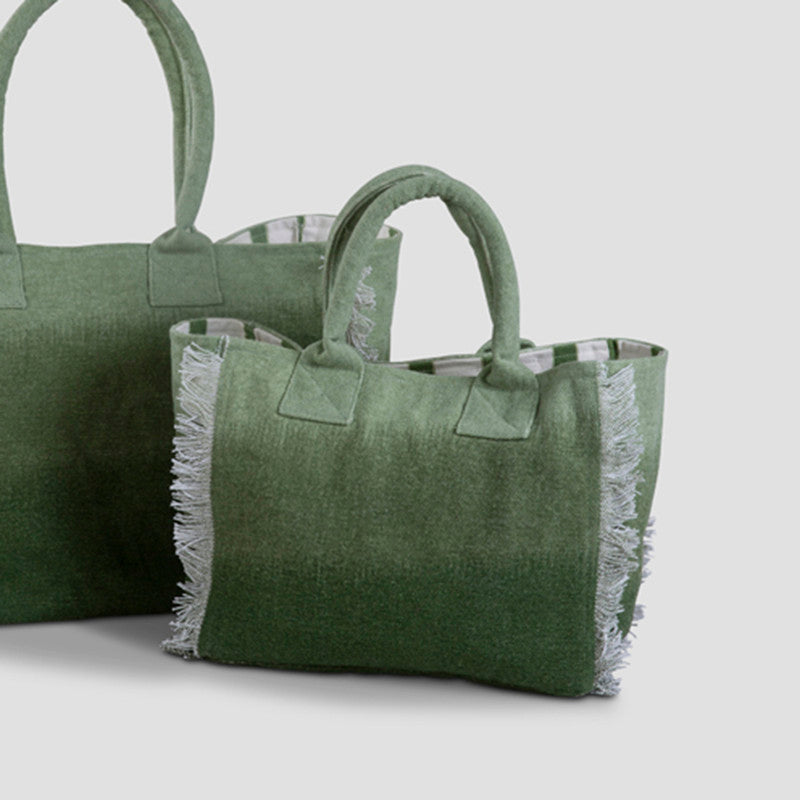Canvas Tote Bag | Green | 38 x 33 cm、mySite、camillekostekn