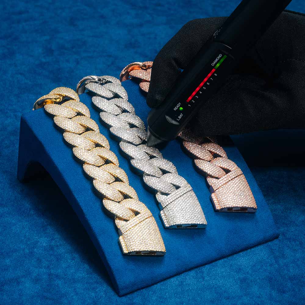 22MM Moissanite 6-Row Miami Cuban Link Bracelet 14K Gold、mySite、hinf8tx79