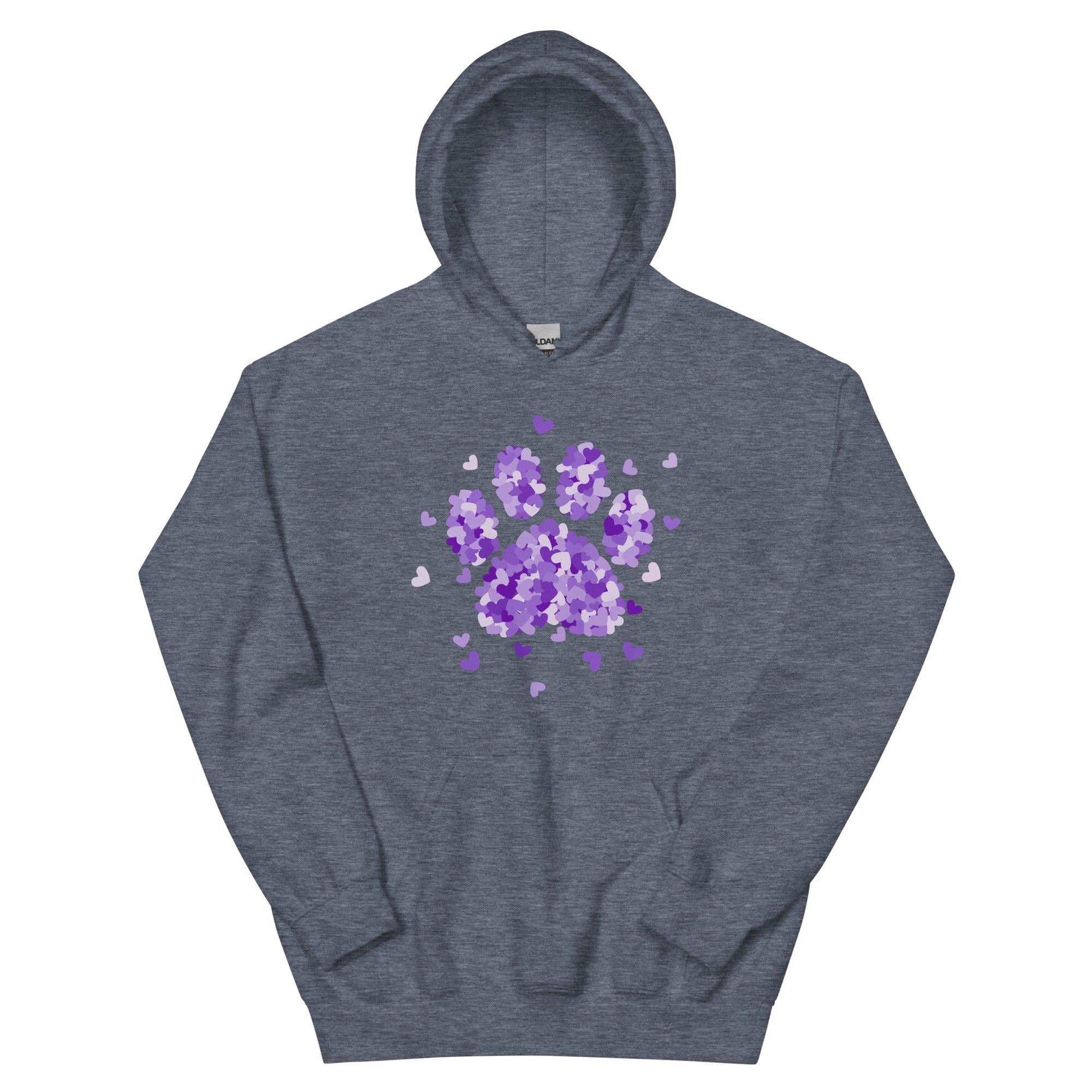 Purple Paw Print of Hearts Hoodie、mySite、camillekostekn