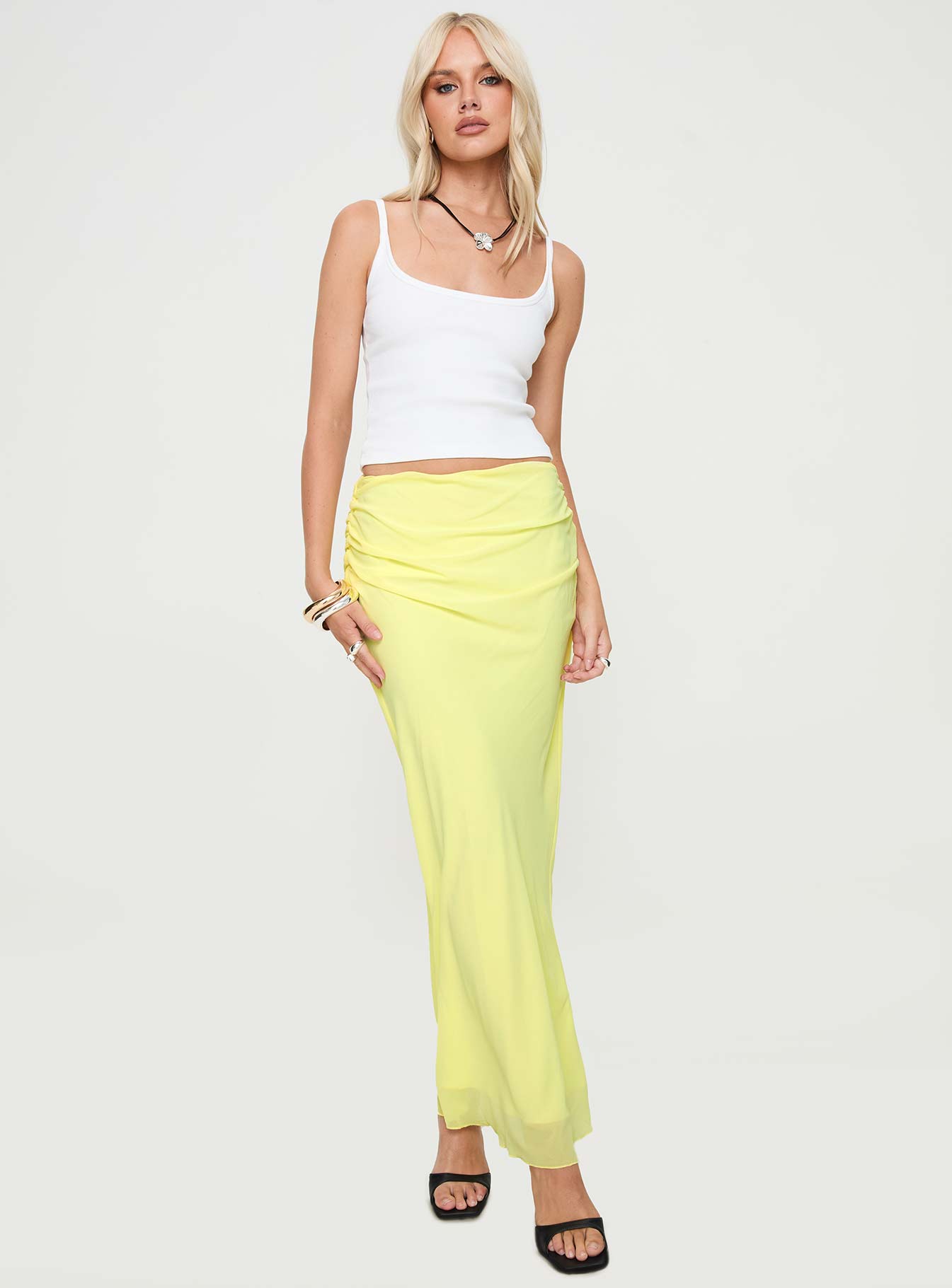 Herrera Maxi Skirt Yellow、mySite、solidvoid