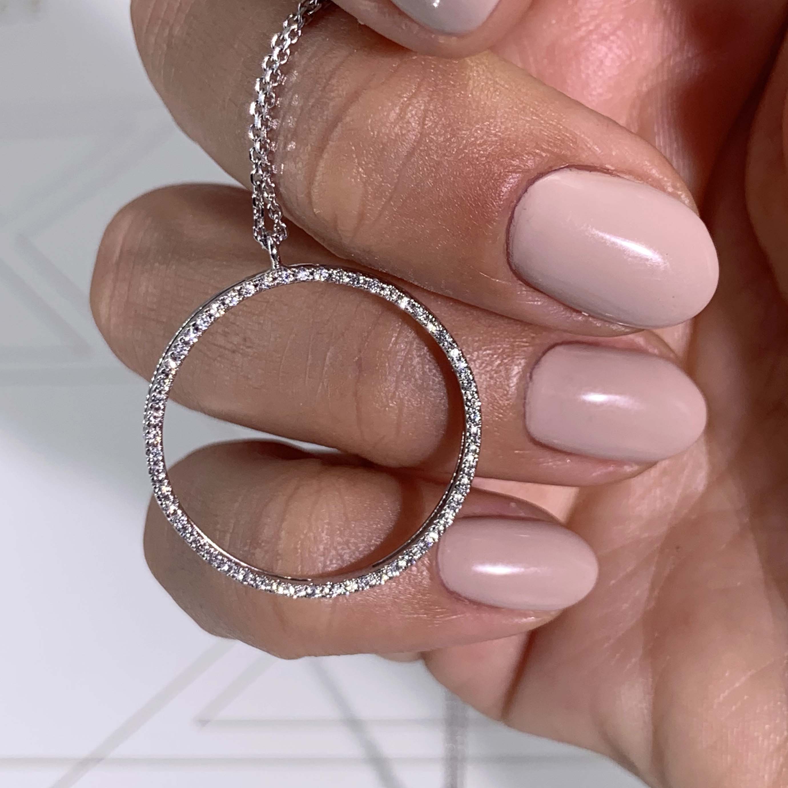 Cali Hoop Lab Grown Diamond Pendant (0.3 Carat) -18K White Gold、mySite、hinf8tx79